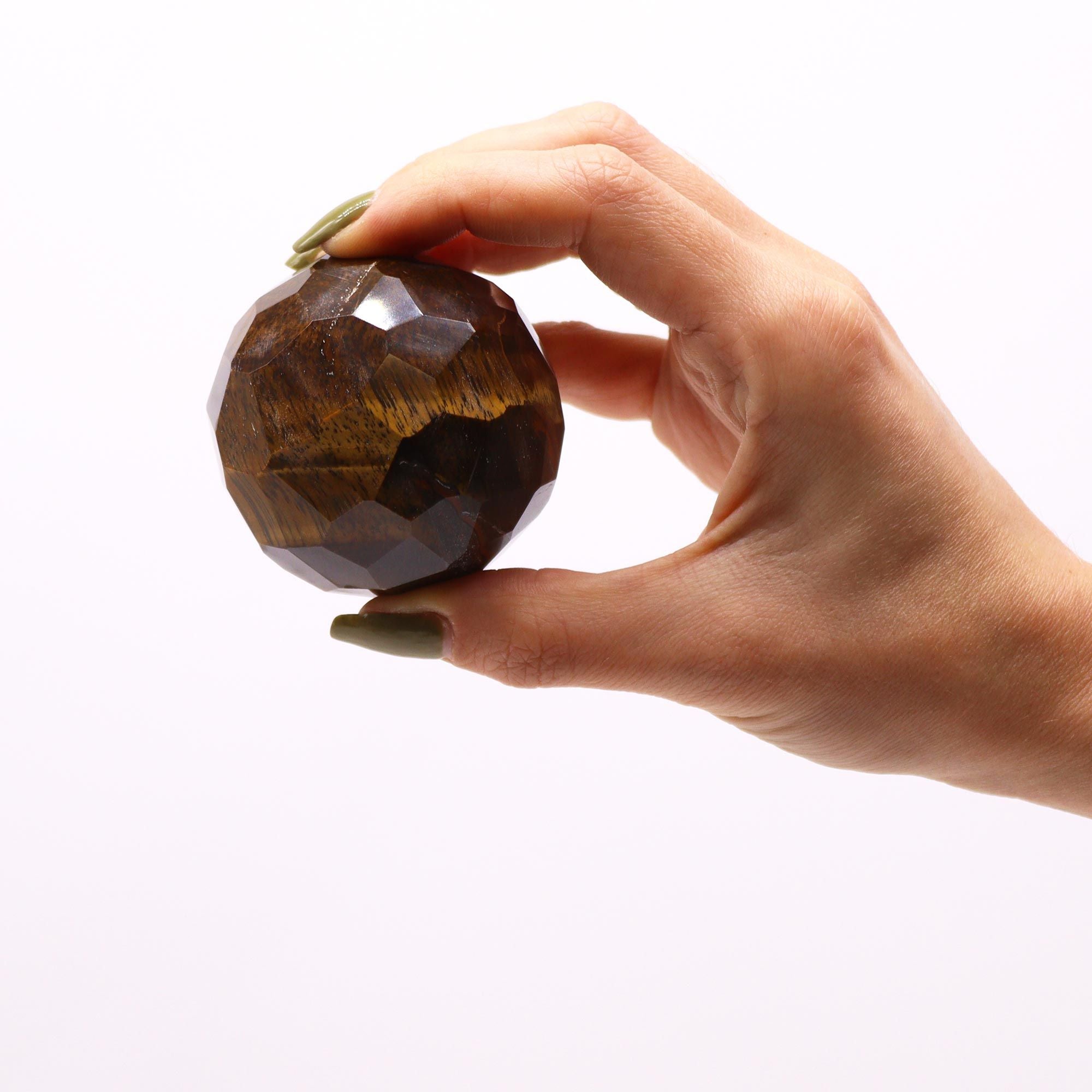Sfera di Occhio di Tigre con Supporto