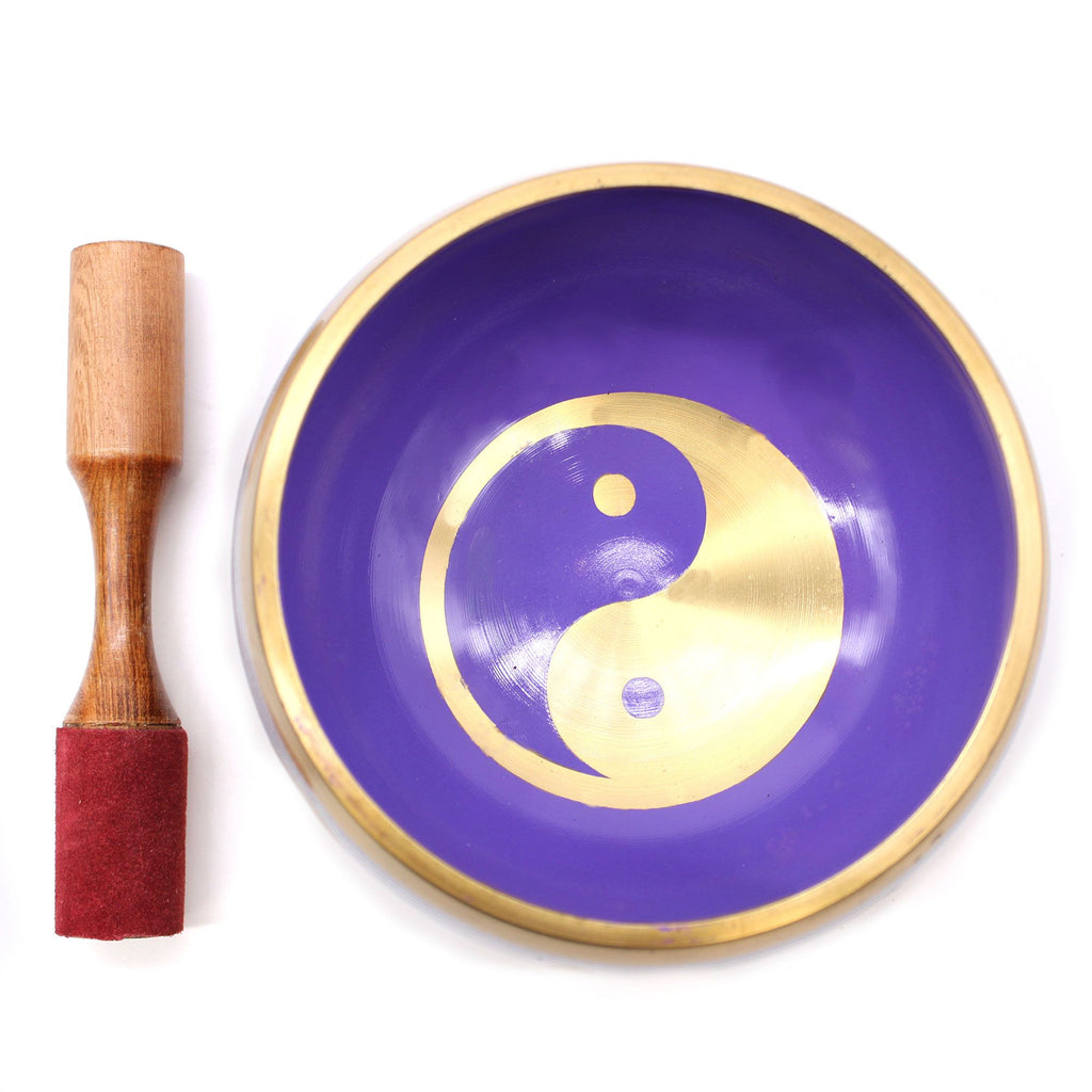 Set Ciotola Tibetana Yin & Yang Bianco/Viola 14cm