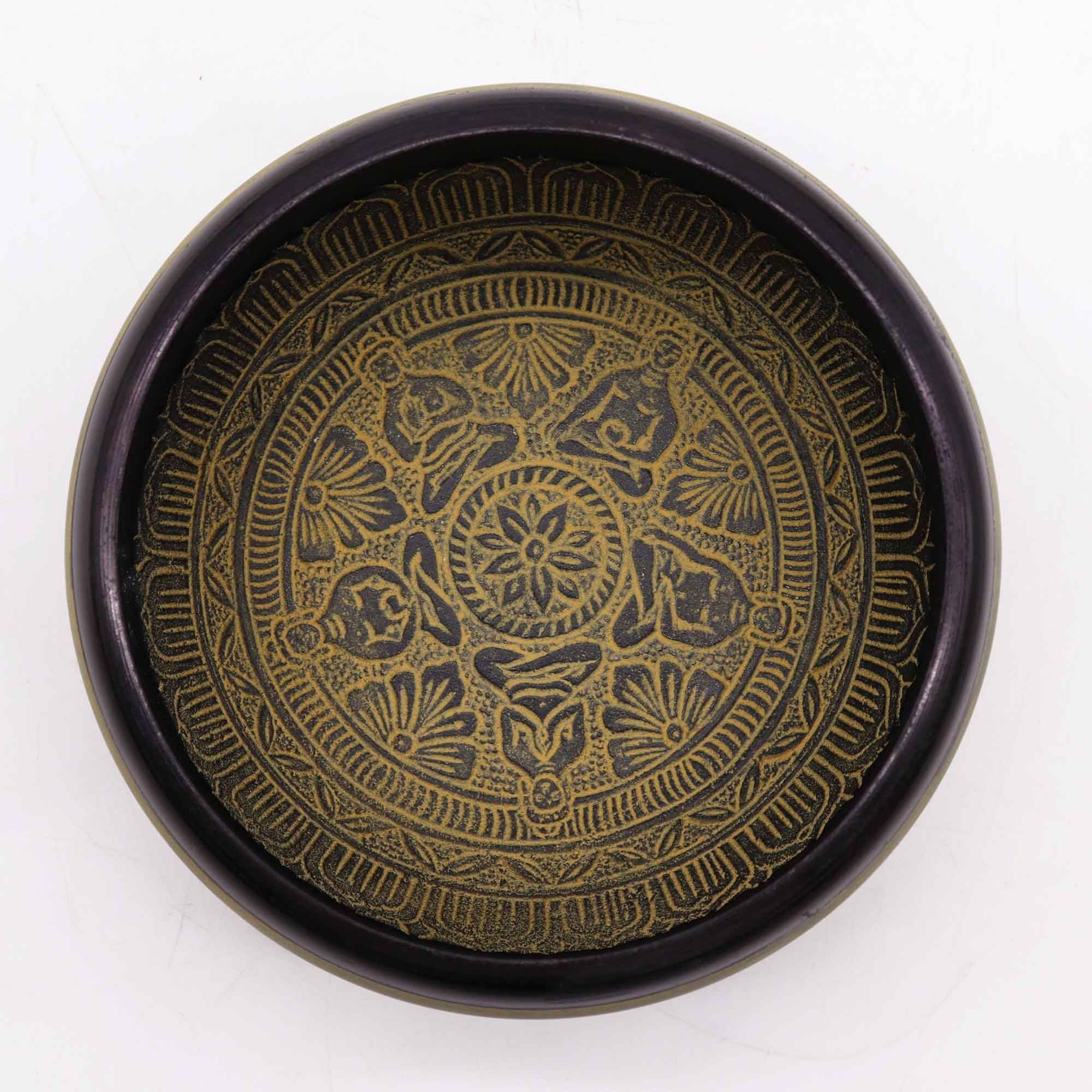 Campana Tibetana Earth Powder Mantra Cinque Buddha 16cm