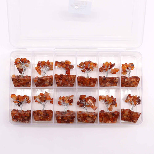 Alberello di Gemme in Orgonite con Corniola (15 pietre)