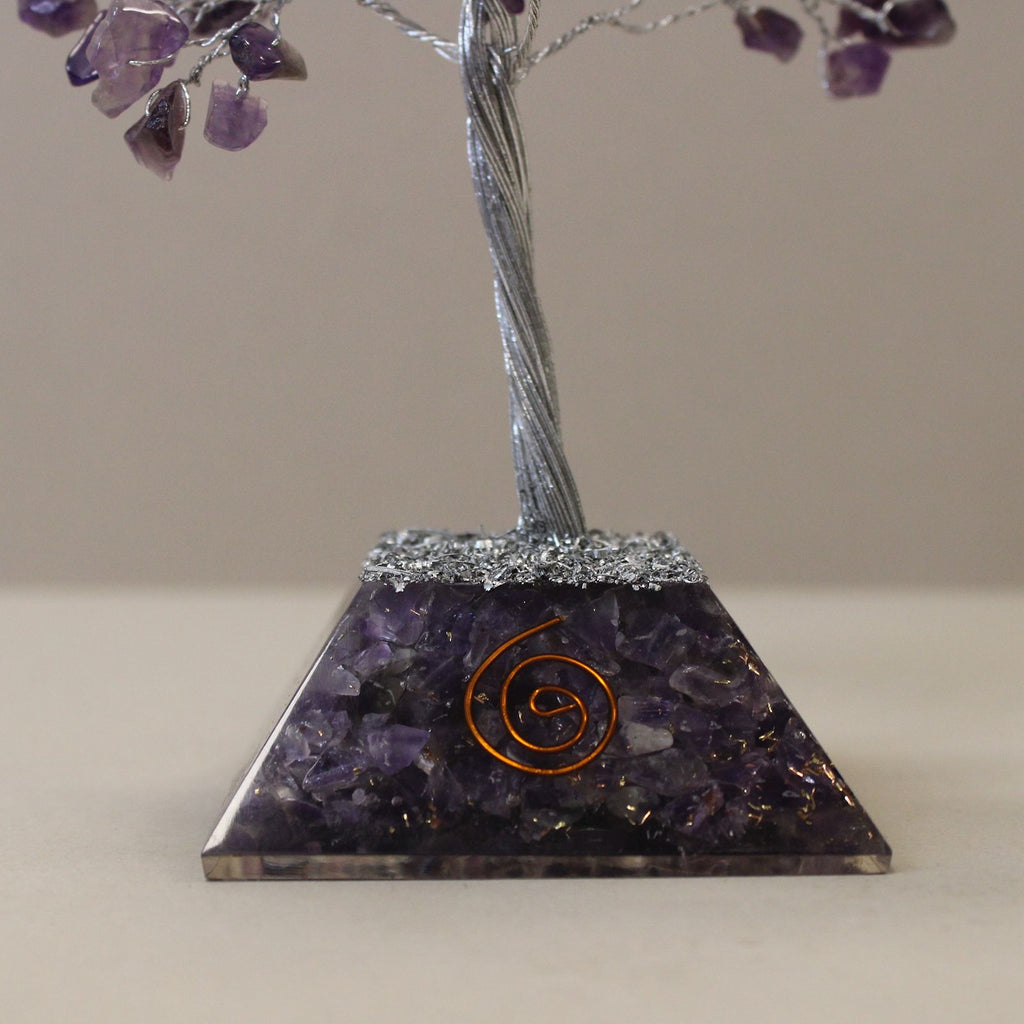 Albero di Pietre di Ametista con Base di Orgonite 160 Pietre