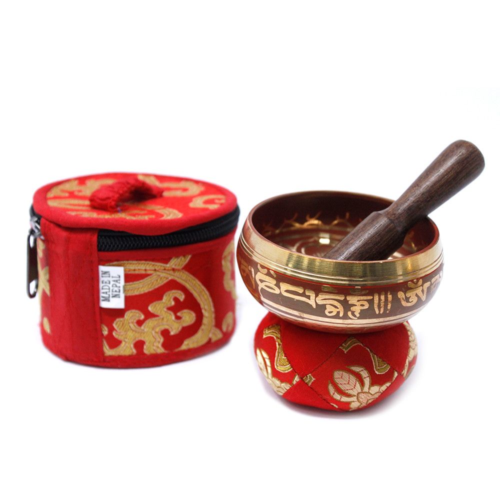 Ciotola Tibetana Mini Rossa con Set Regalo Completo