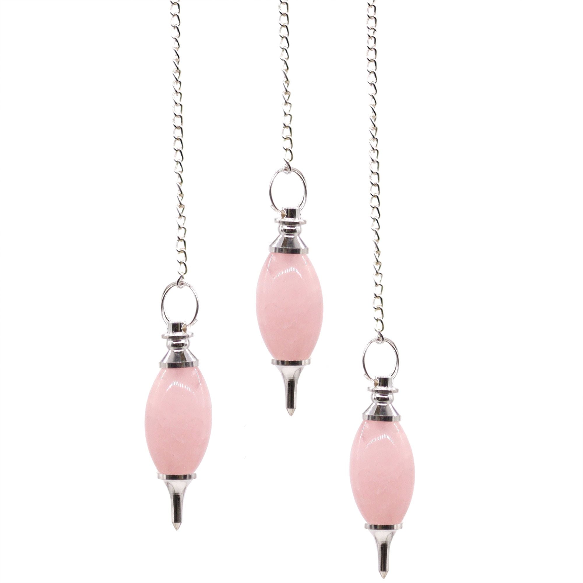 Pendolo in Quarzo Rosa Lingam 1pezzo