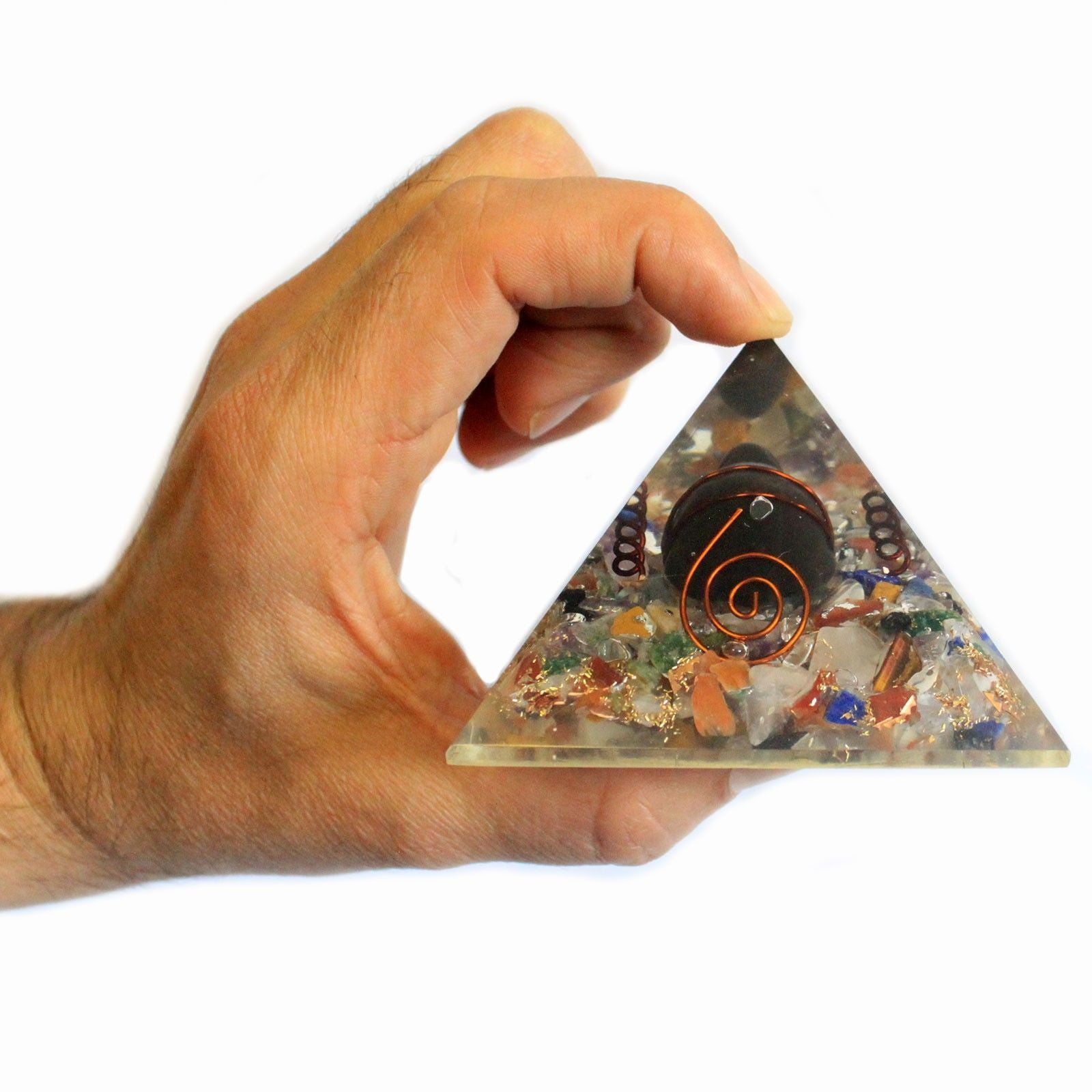 Piramide Orgonite 60mm Gemchips e Rame, Tartaruga