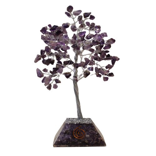 Albero di Pietre di Ametista con Base di Orgonite 160 Pietre