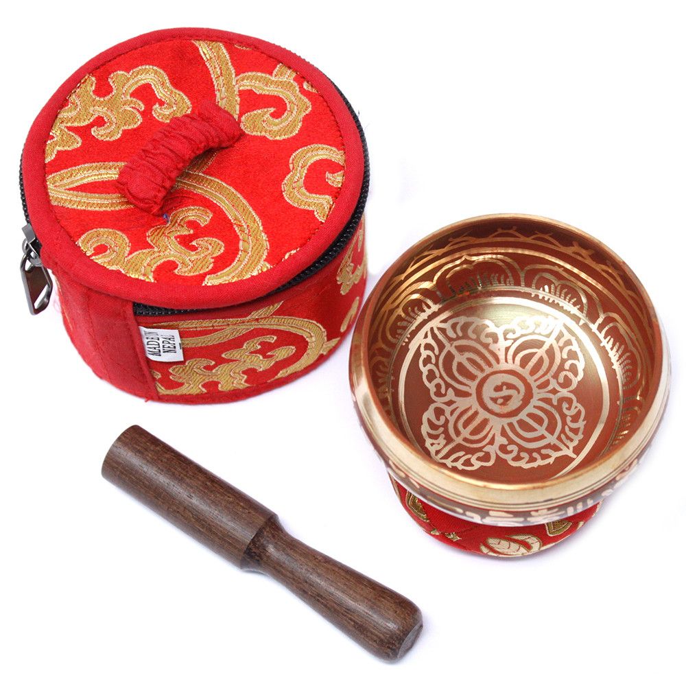 Ciotola Tibetana Mini Rossa con Set Regalo Completo
