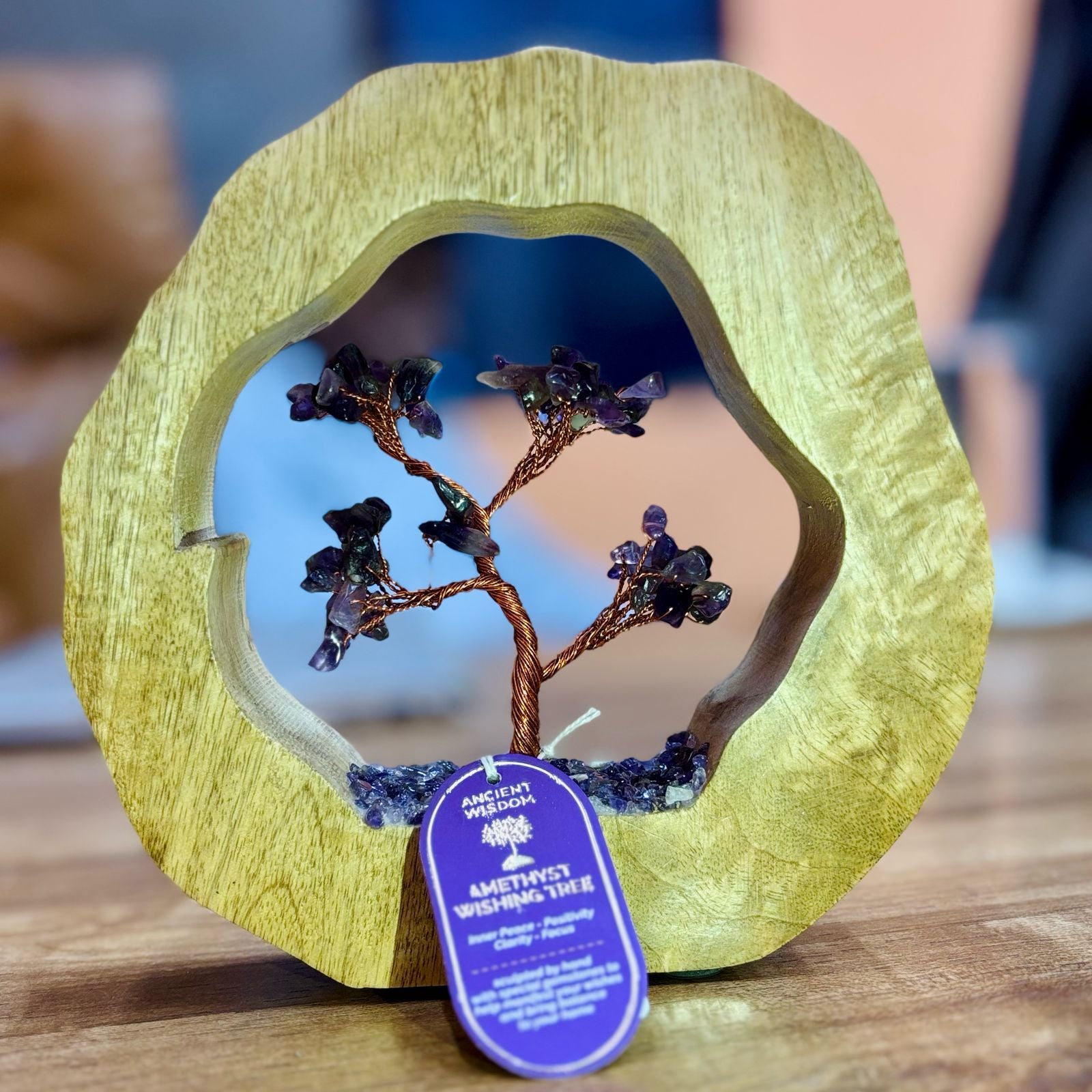 Albero di Gemme - Legno di Mango e Ametista 60 pietre