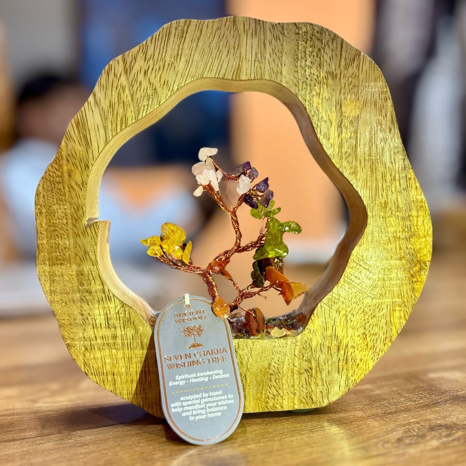 Albero dei Chakra in Legno di Mango con 60 Gemme