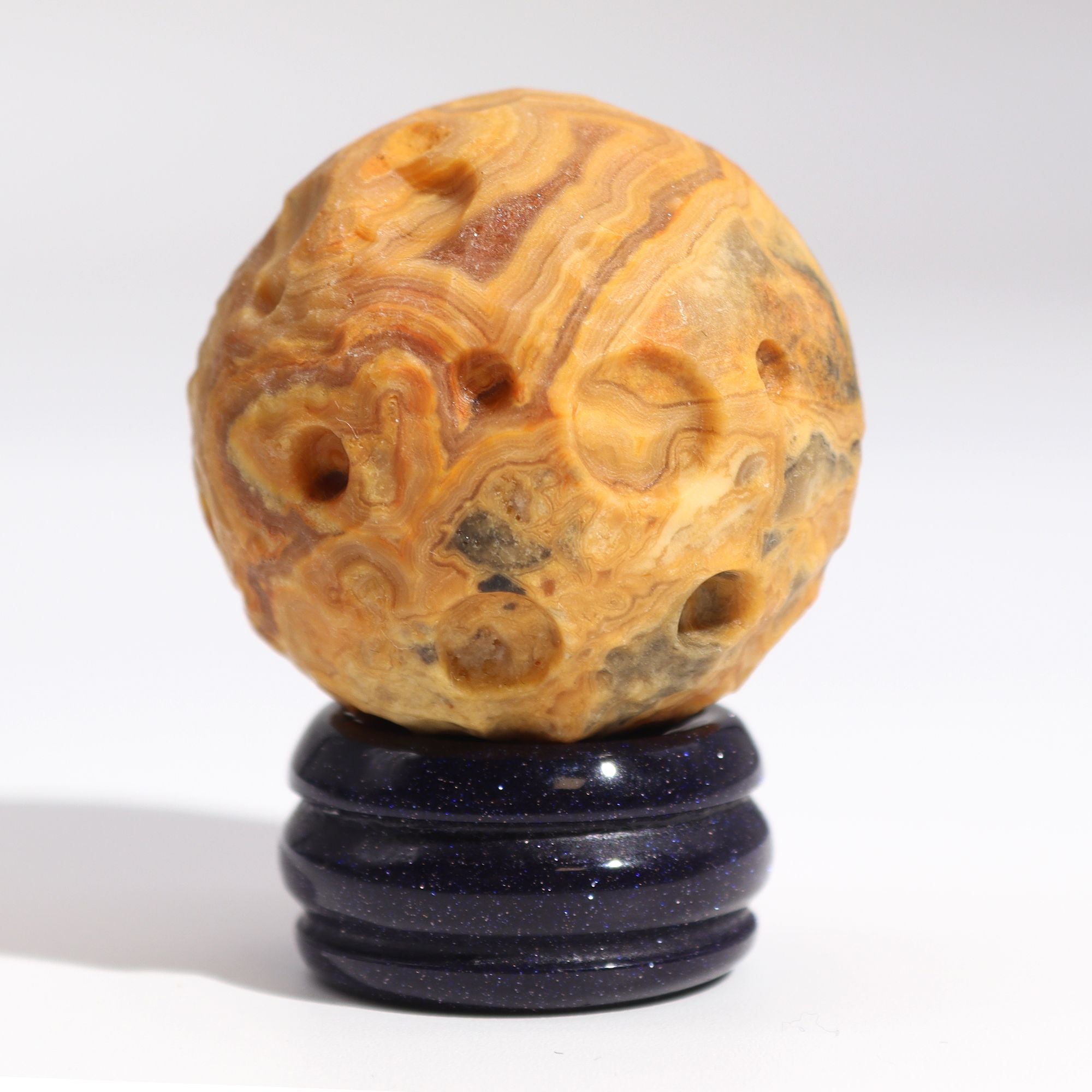 Pianeta Diaspro Crazy Lace su Base Goldstone (Mercurio)
