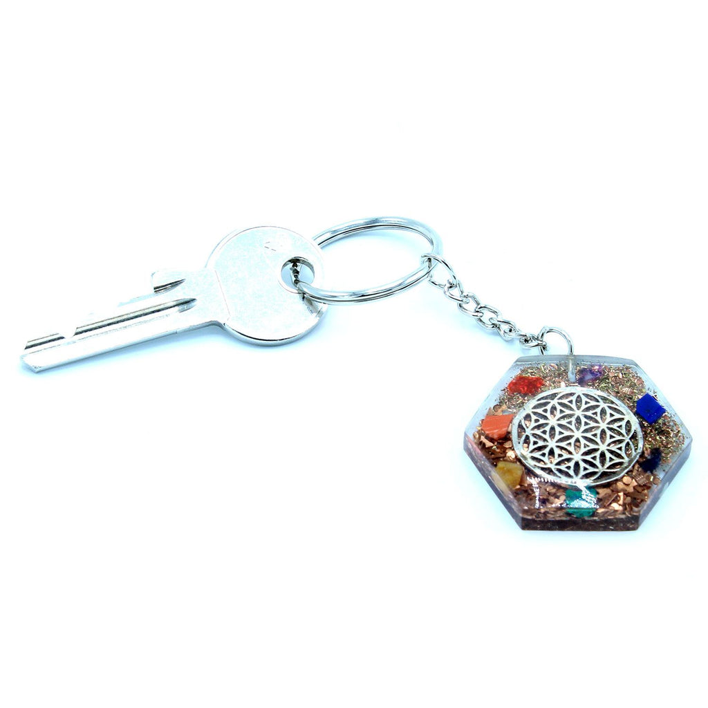 Portachiavi Orgonite Ottagono Fiore della Vita