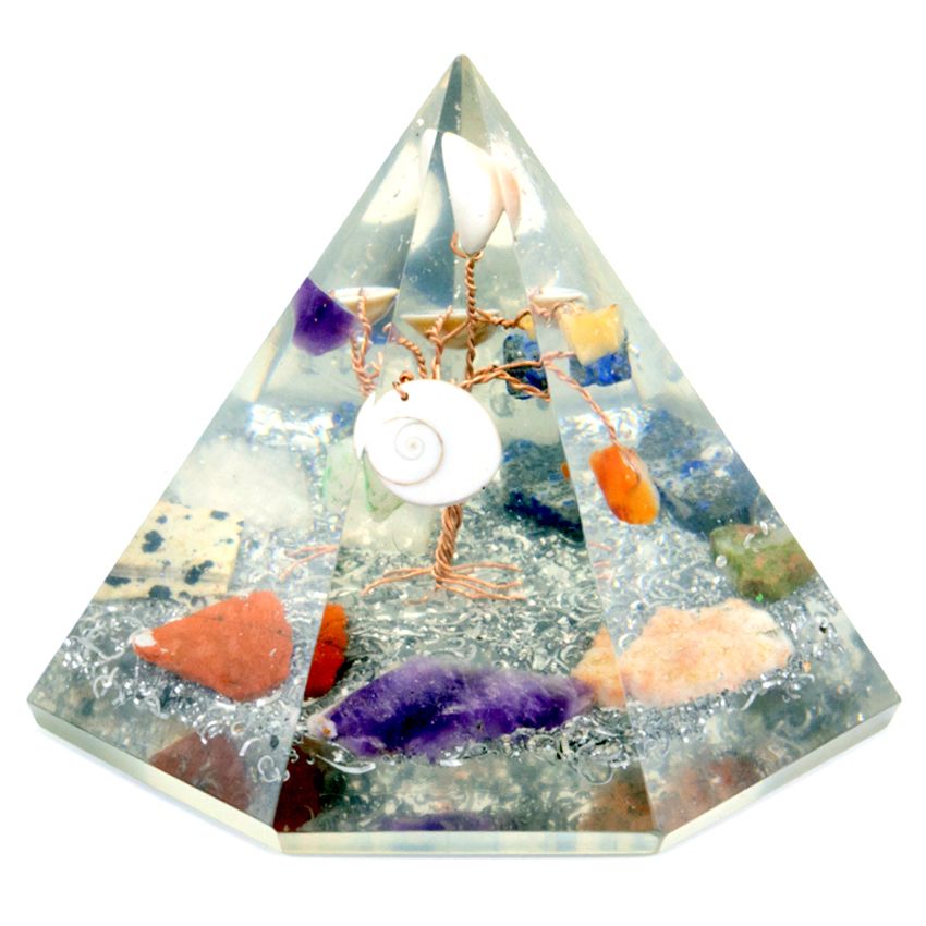Piramide Orgonite 7 Lati - Albero delle Gemme 90mm