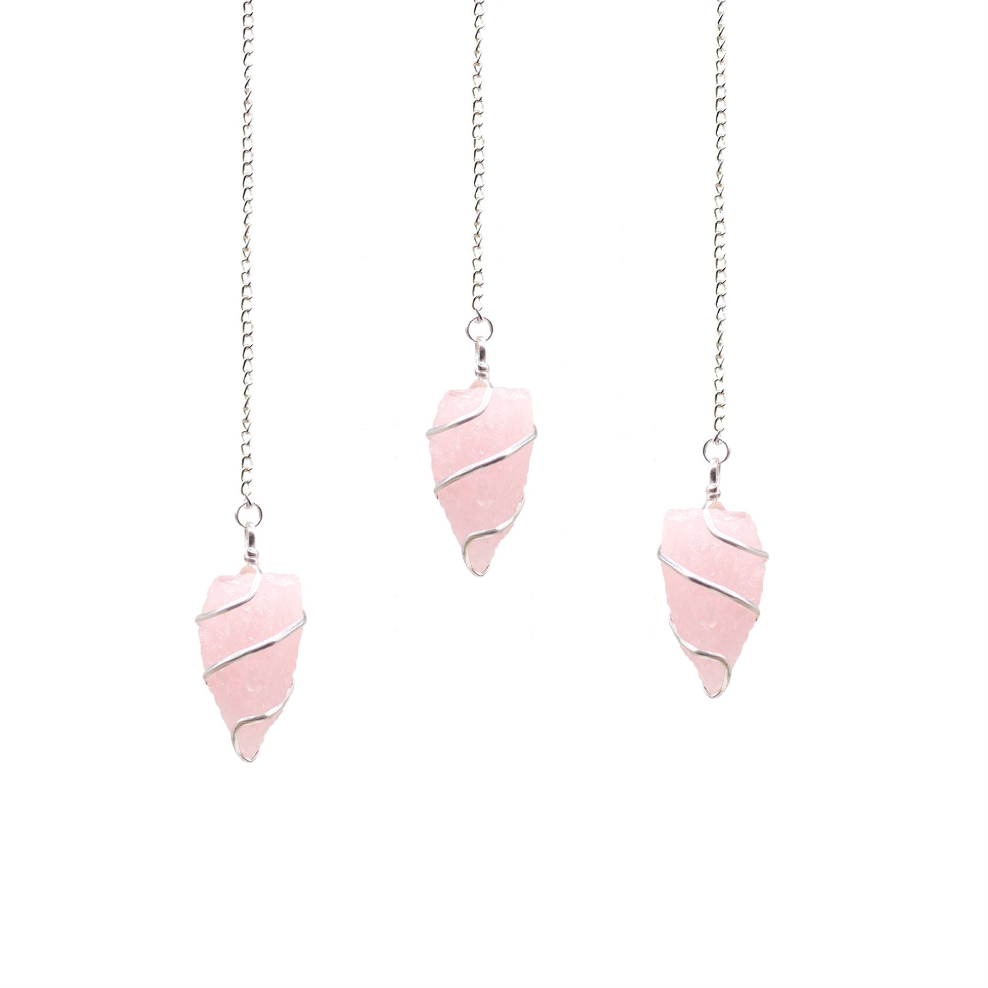 Pendolo Pietra Grezza - Quarzo Rosa 1pezzo