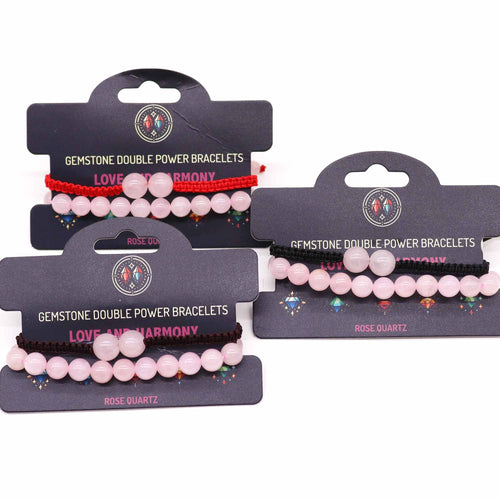 Bracciale Doppia Energia con Quarzo Rosa