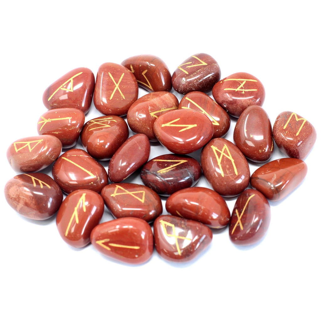 Set Pietre Rune in Sacchetto - Diaspro Rosso