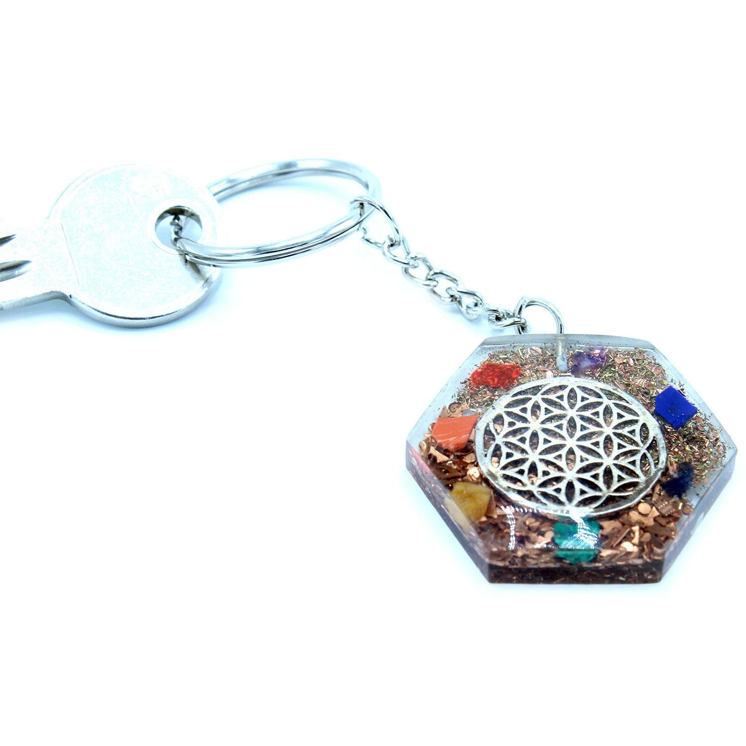 Portachiavi Orgonite Ottagono Fiore della Vita