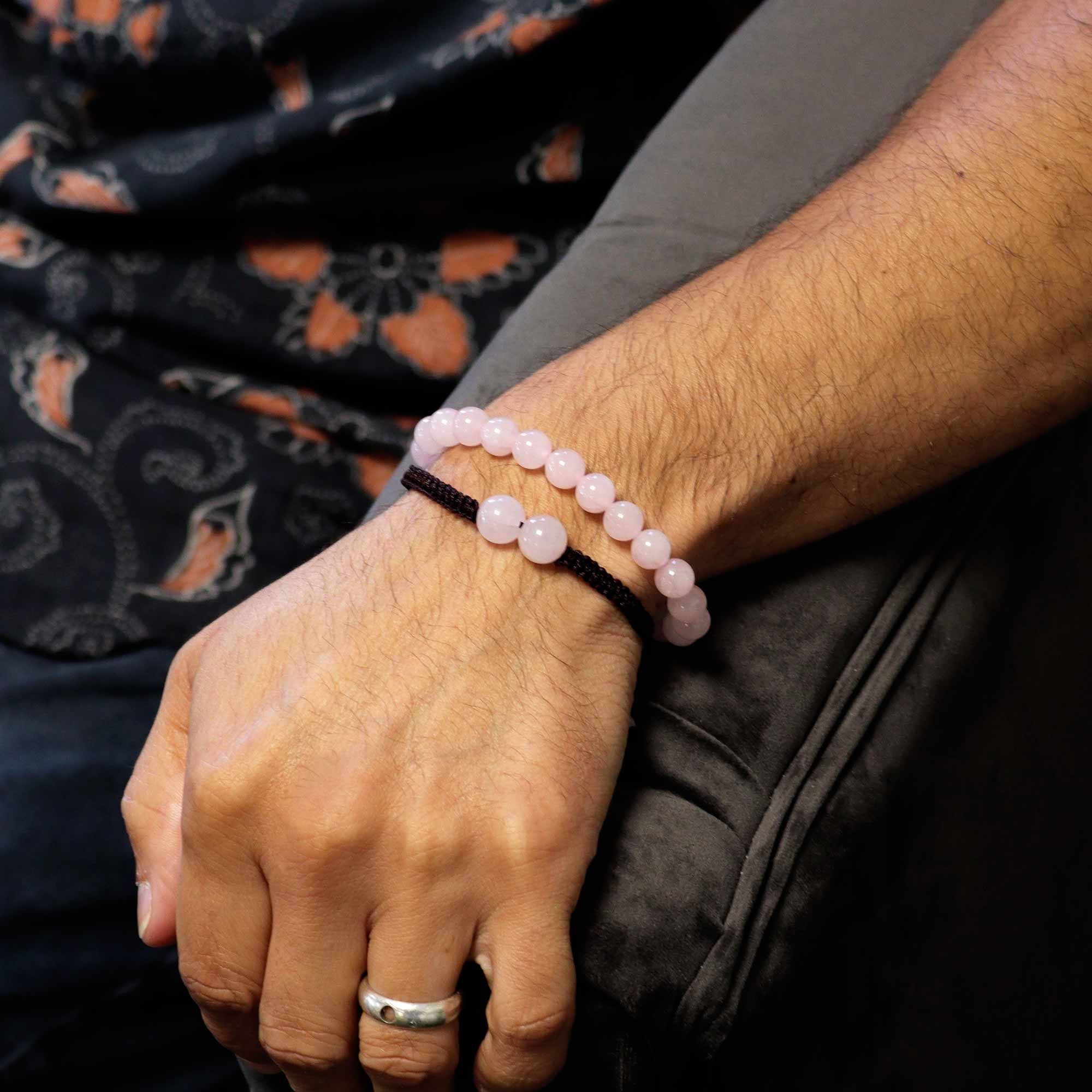 Bracciale Doppia Energia con Quarzo Rosa