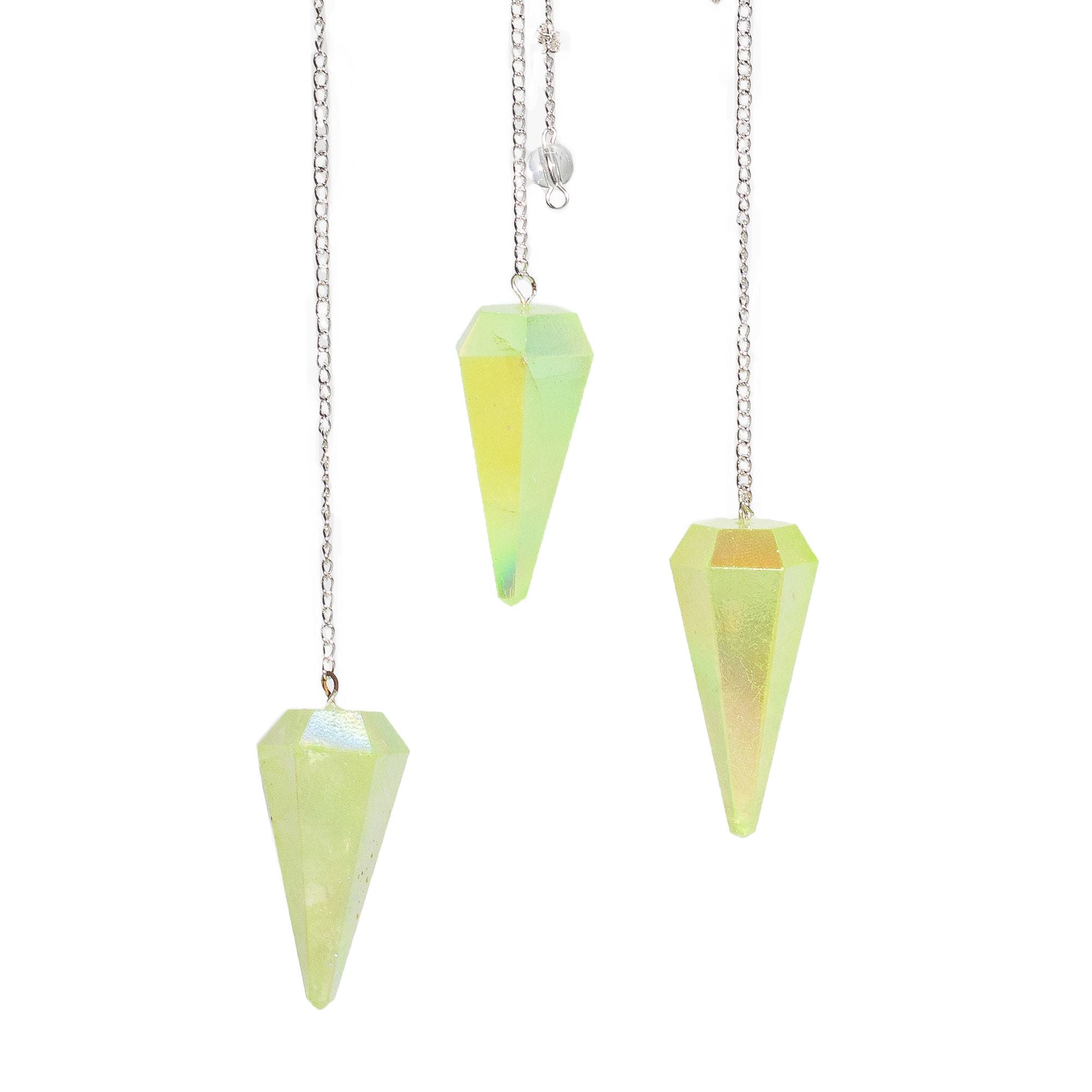 Pendolo Magico Aura Sei Lati Cristallo Verde Equilibrio 1pezzo