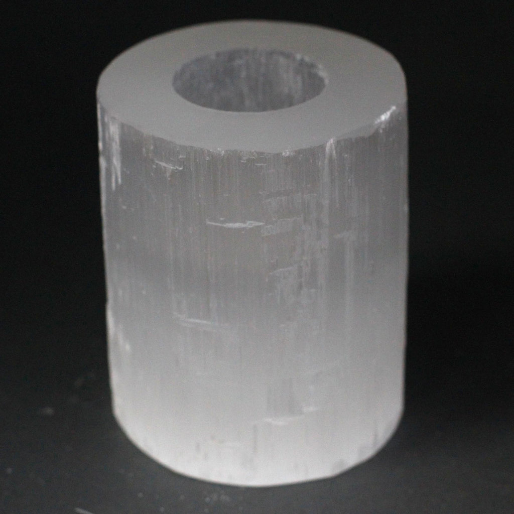 Portacandele Cilindro di Selenite 10 cm