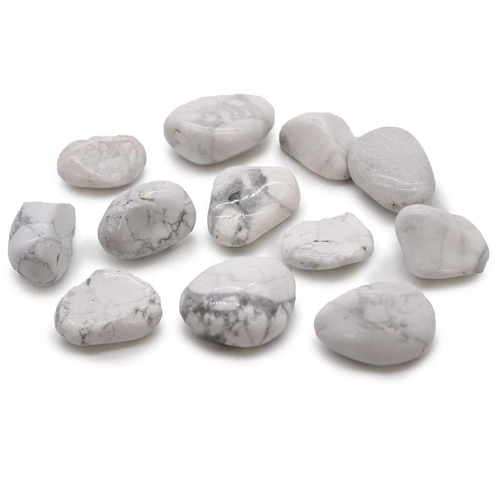 Pietre Burattate Medie Africane - Howlite Bianca 12pezzi