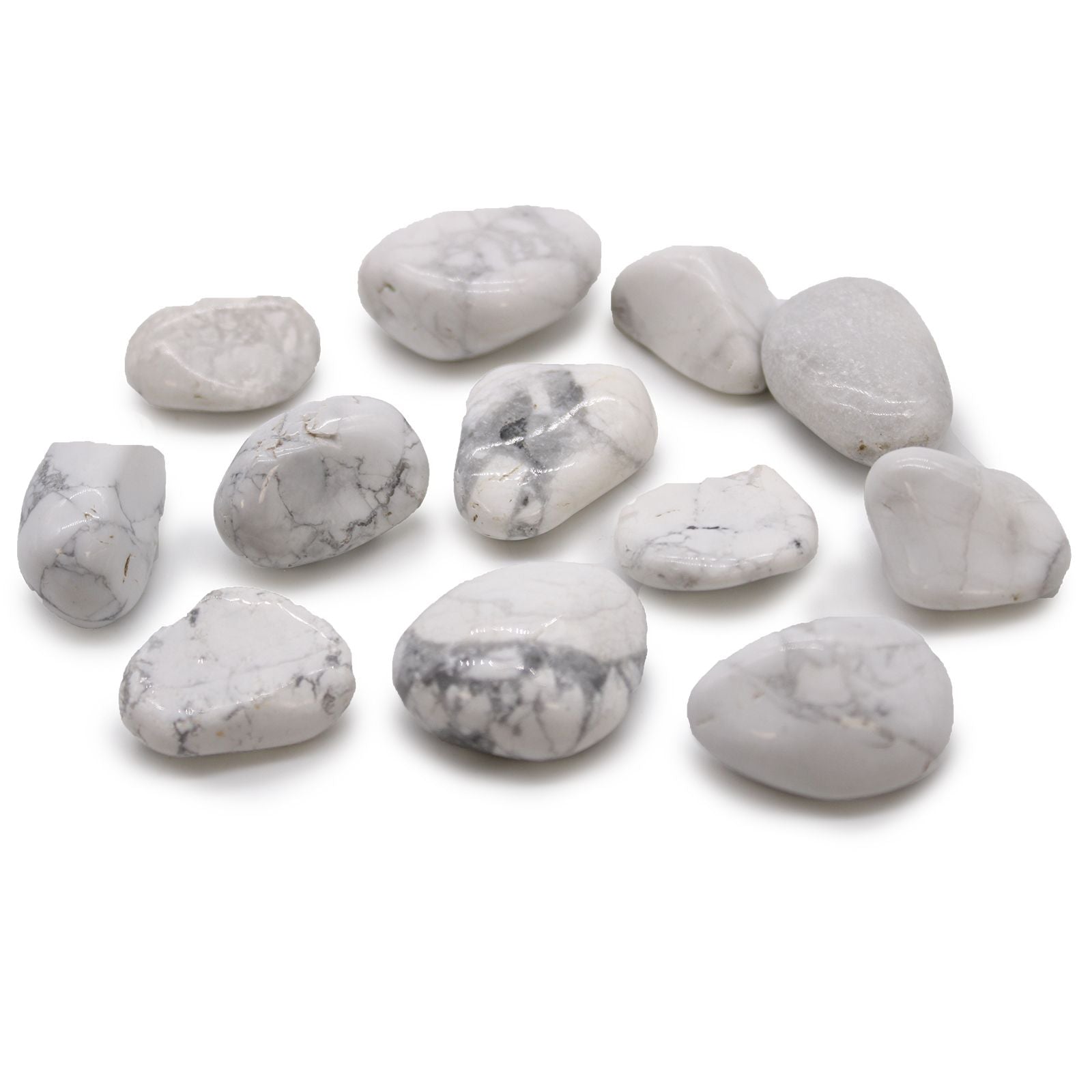 Pietre Burattate Medie Africane - Howlite Bianca 12pezzi