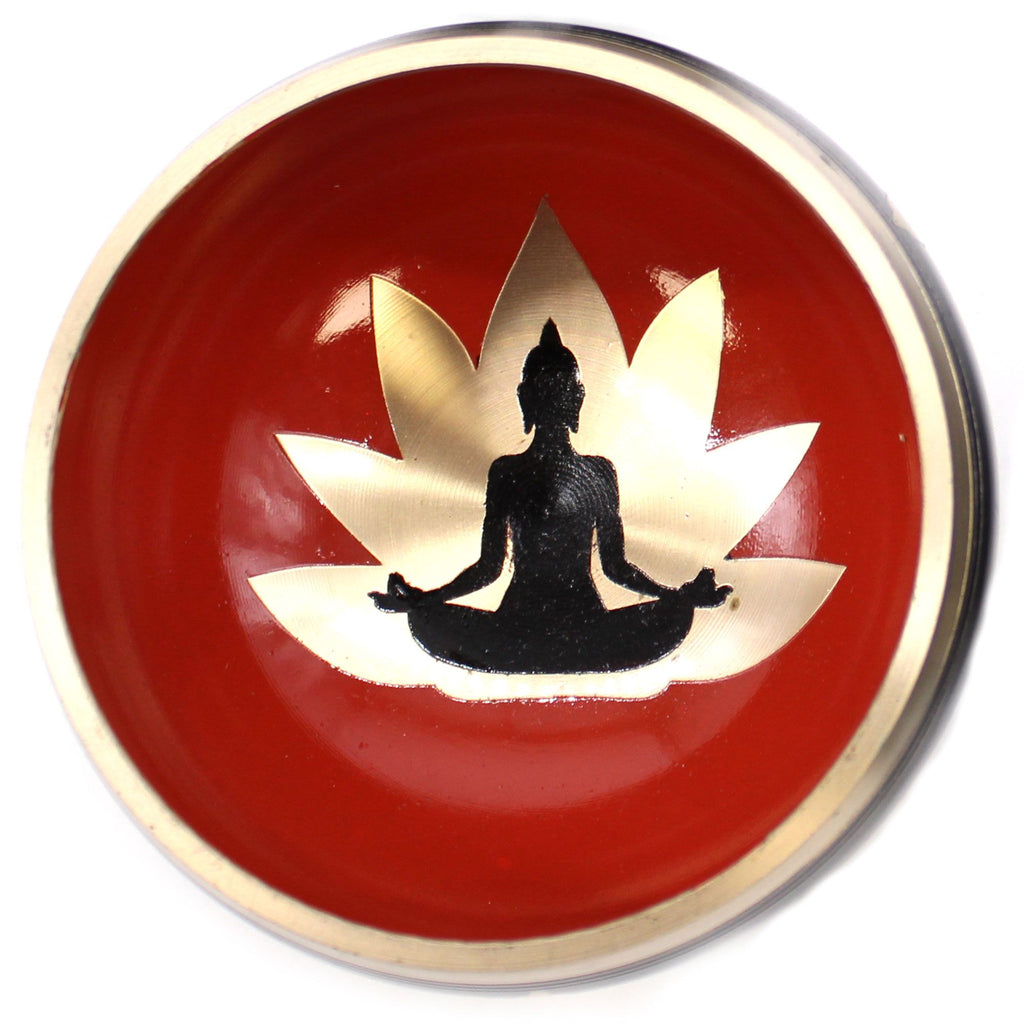 Set Ciotola Tibetana Buddha Nero/Arancione 10,7cm