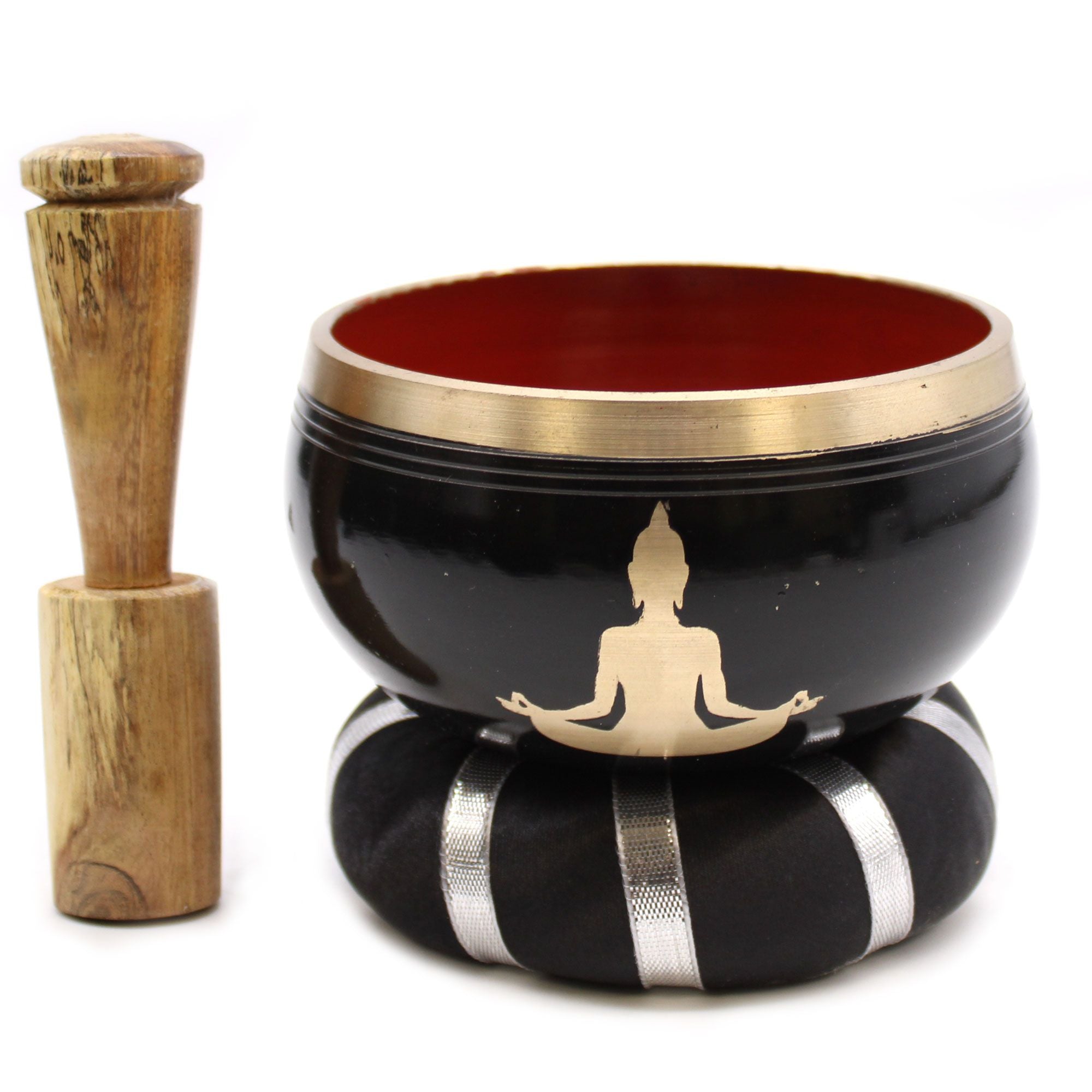 Set Ciotola Tibetana Buddha Nero/Arancione 10,7cm