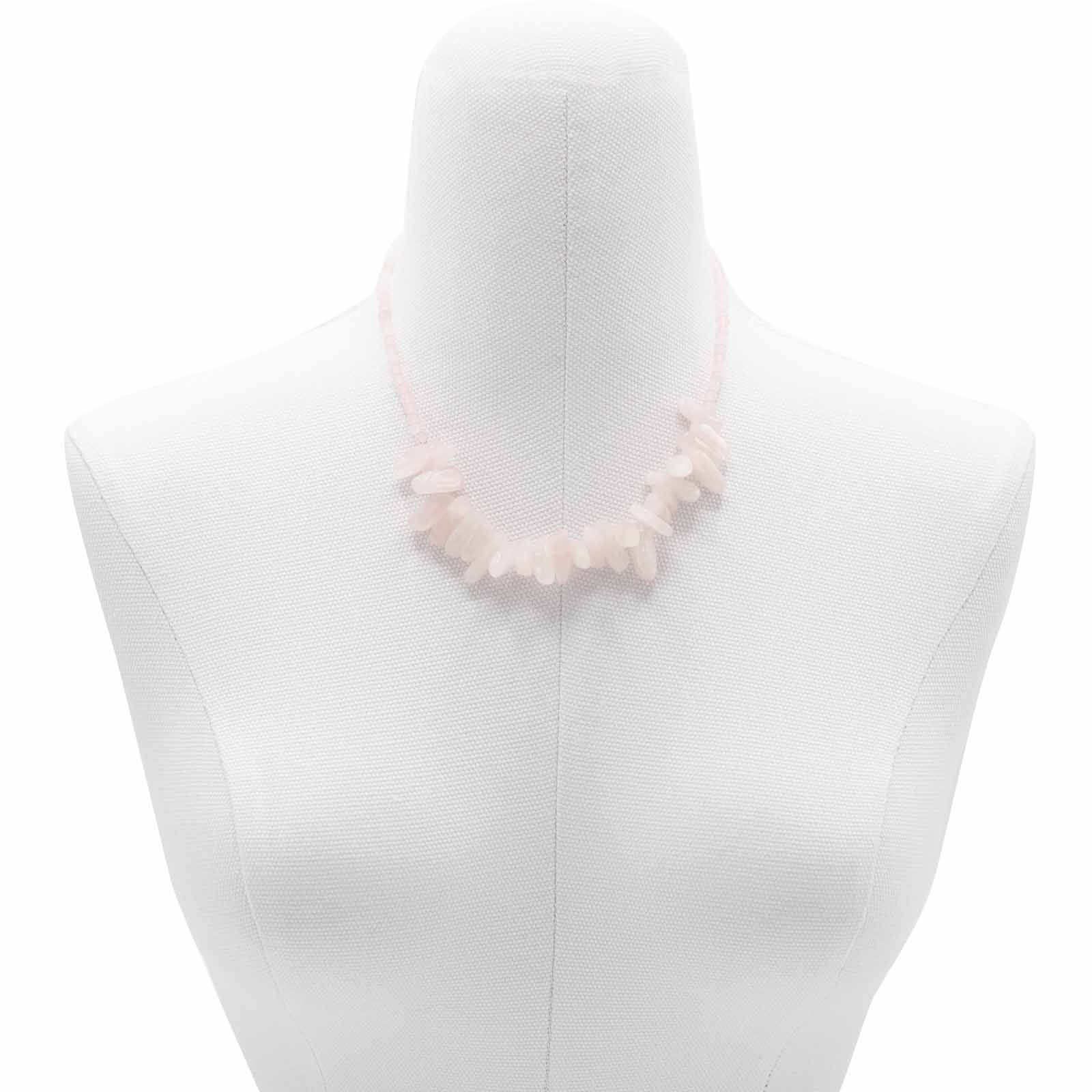Collana Longstone con Quarzo Rosa