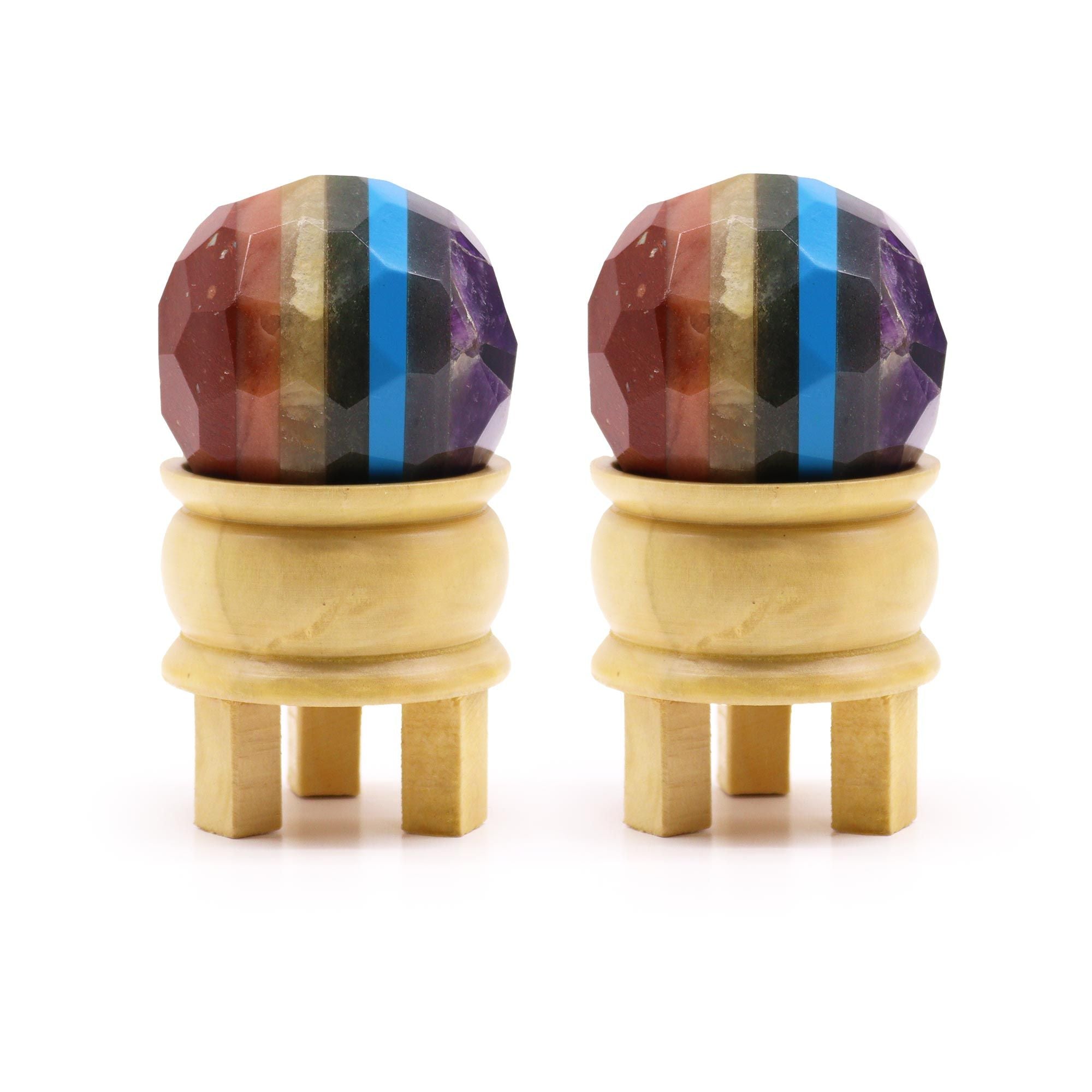 Sfera in Pietra Chakra con Supporto