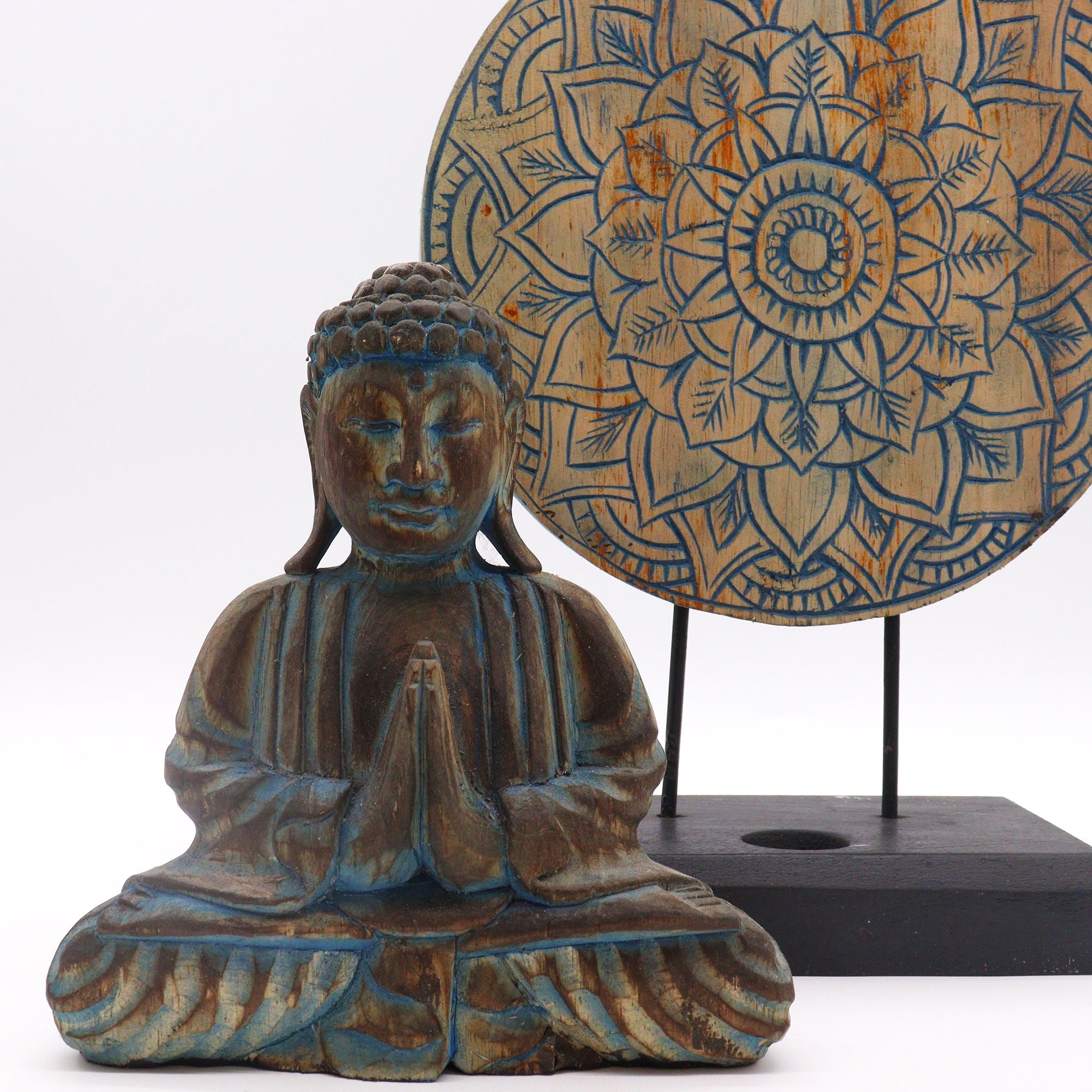 Set Buddha Feng Shui Mandala Fiore Blu