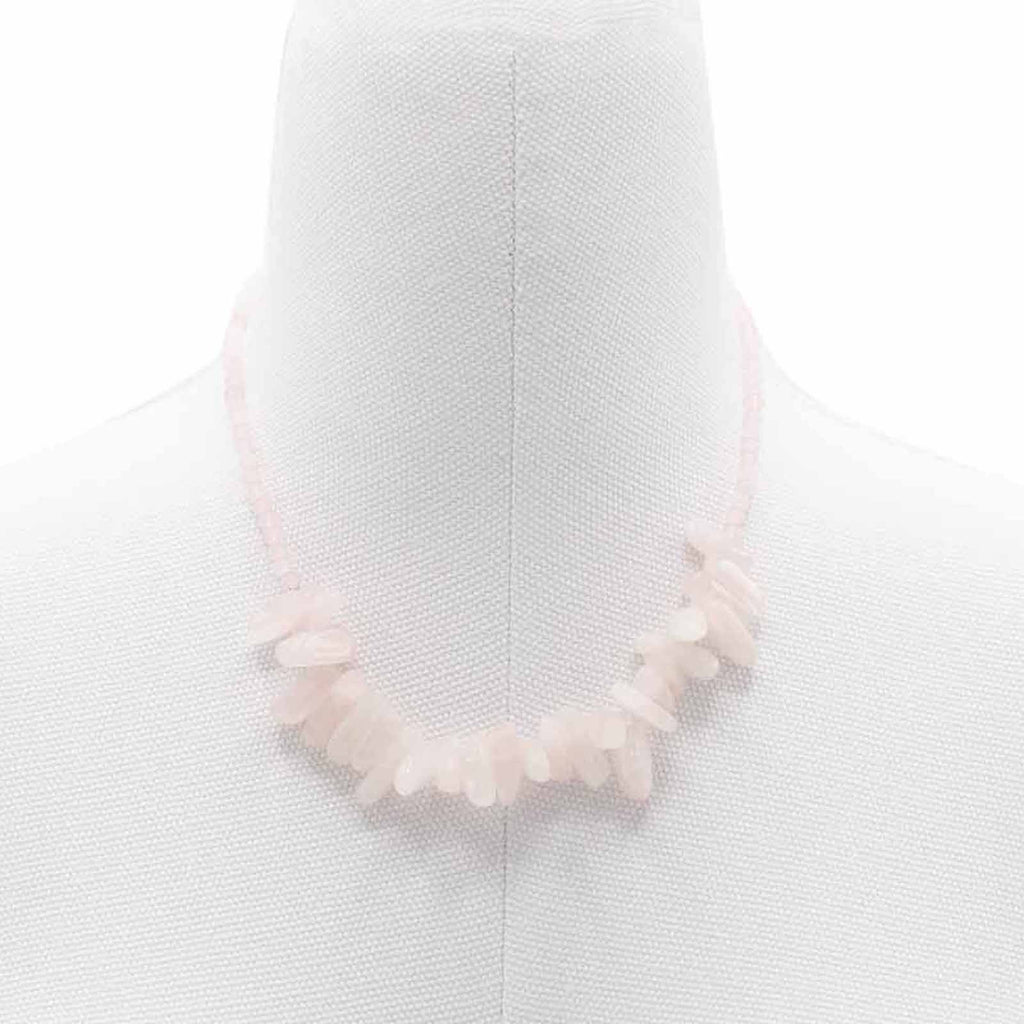 Collana Longstone con Quarzo Rosa