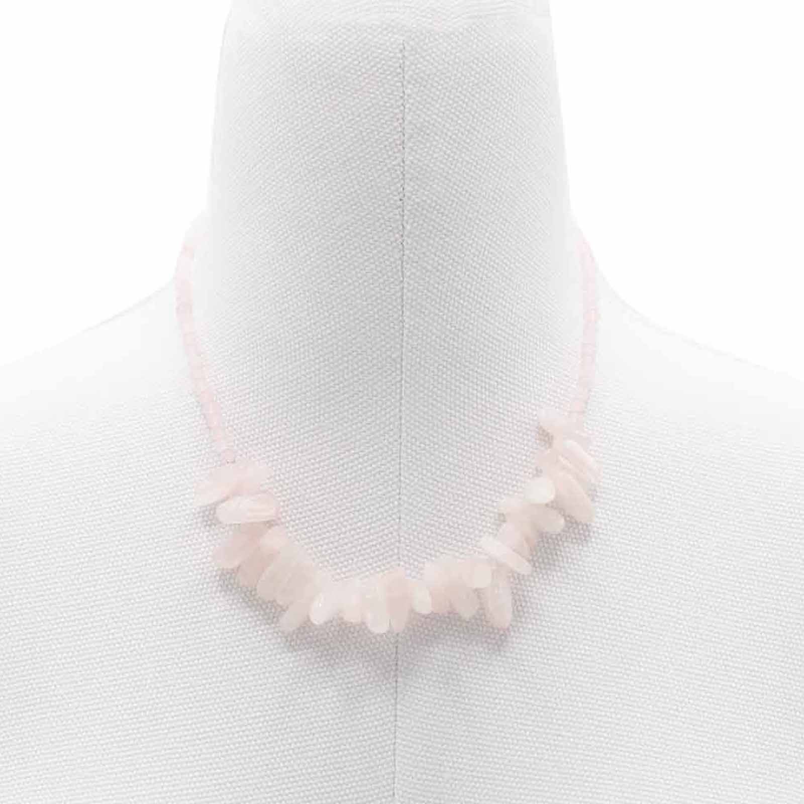 Collana Longstone con Quarzo Rosa