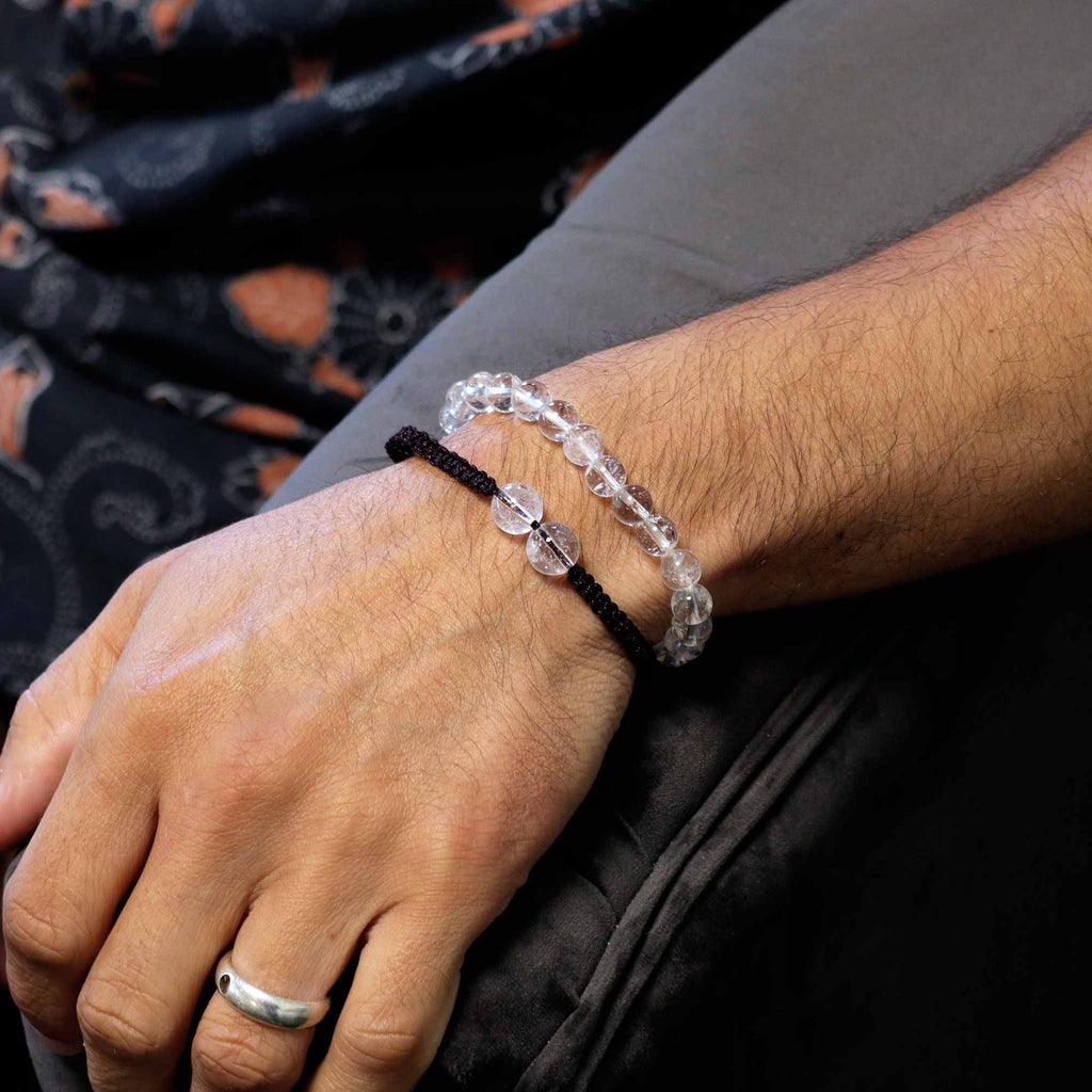 Bracciale Doppia Energia Quarzo Transparente