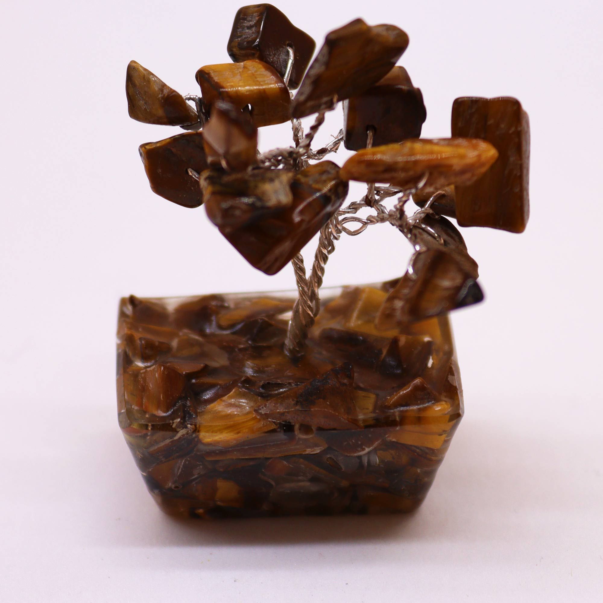 Mini Albero Gemme su Base Orgonite - Occhio di Tigre 15 Pietre