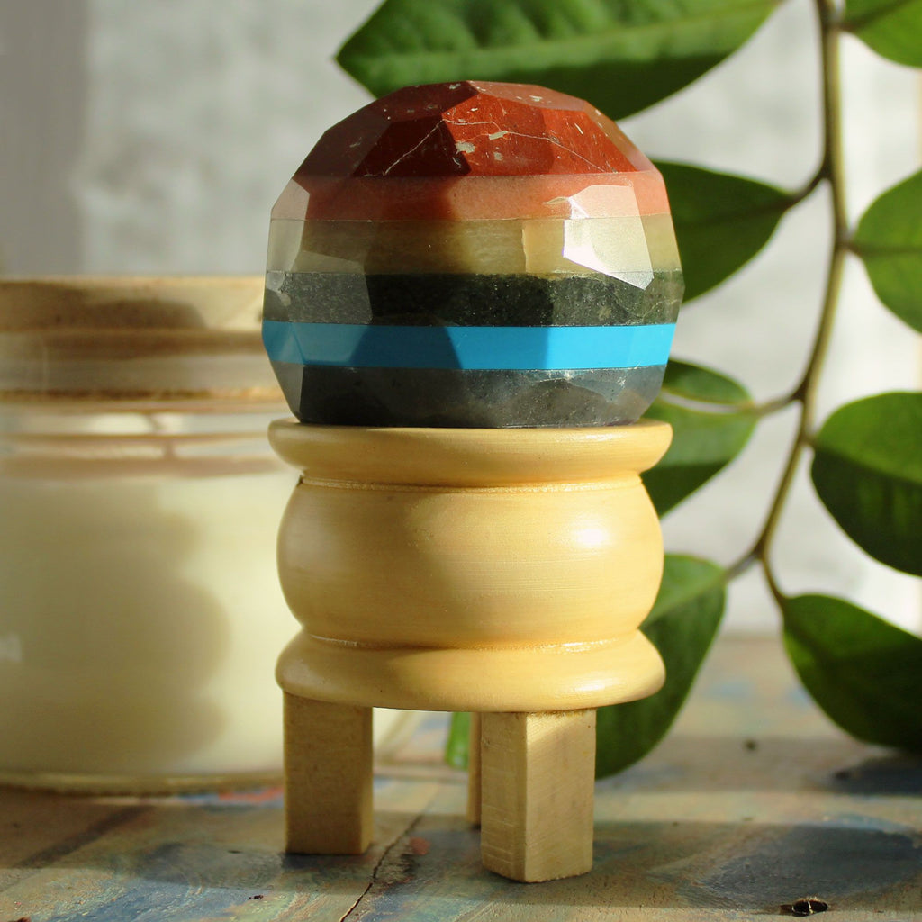 Sfera in Pietra Chakra con Supporto
