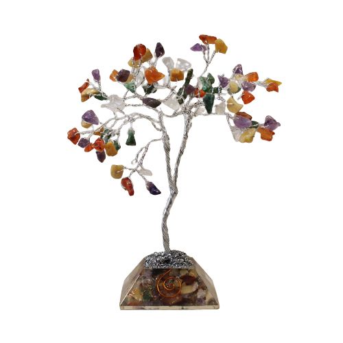 Albero di Gemme con Base Orgonite - 80 Pietre Multicolore