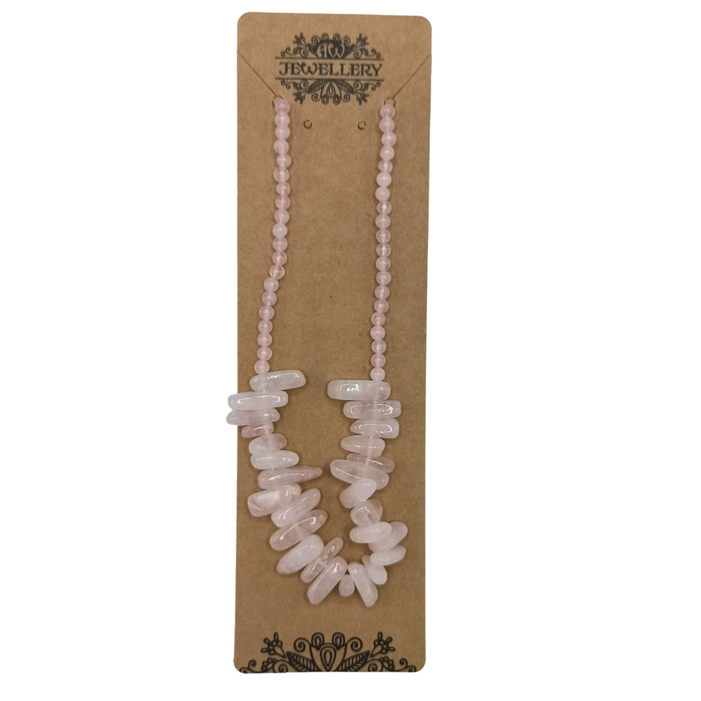 Collana Longstone con Quarzo Rosa