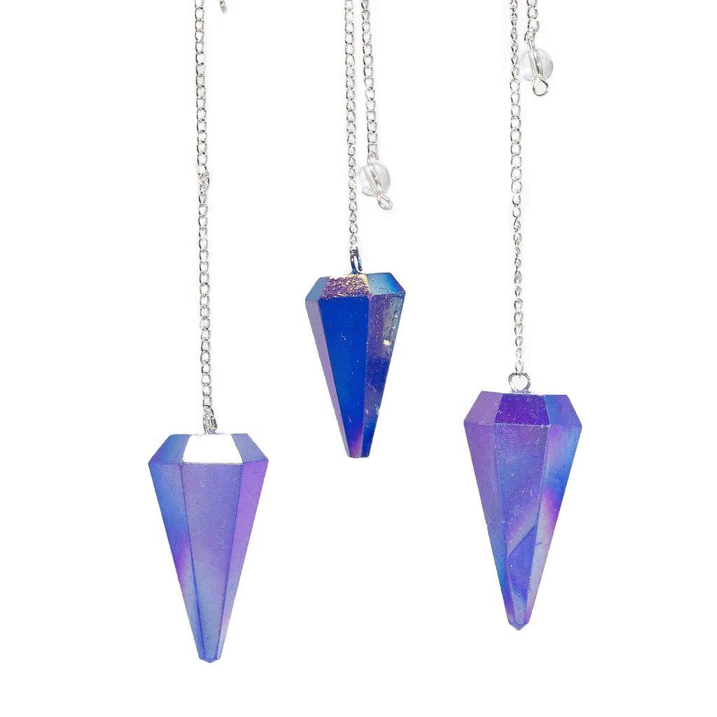 Pendolo Magico Aura Cristallo Blu 6 Lati 1pezzo