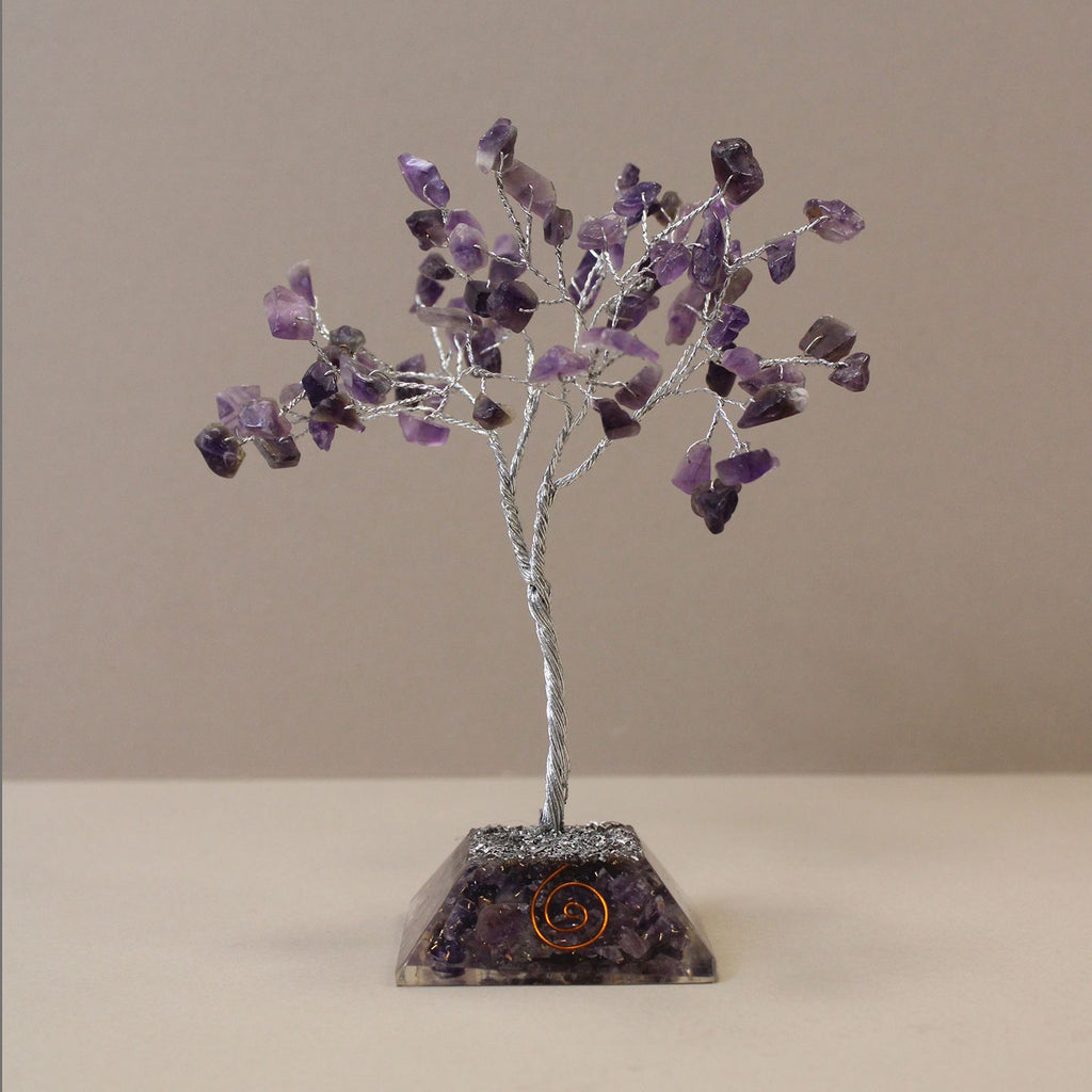 Albero di Pietre con Base Orgonite - Ametista 80 Pietre
