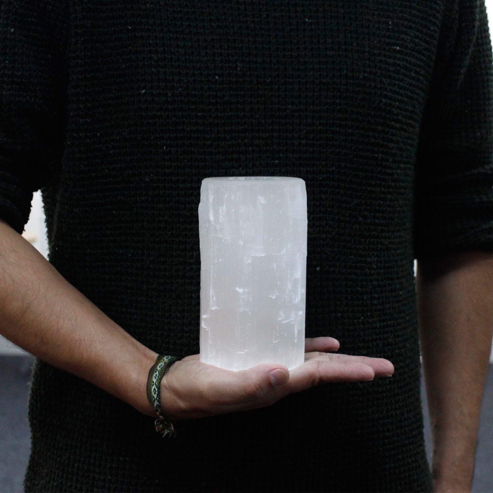 Portacandele in Cilindro di Selenite - 15 cm