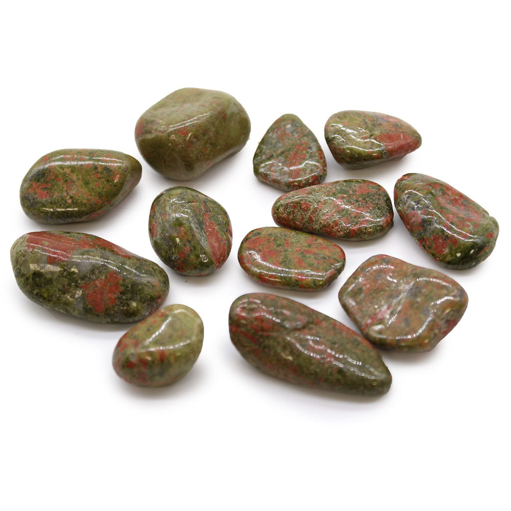 Pietre Burattate Africane Medie -  Unakite 12pezzi