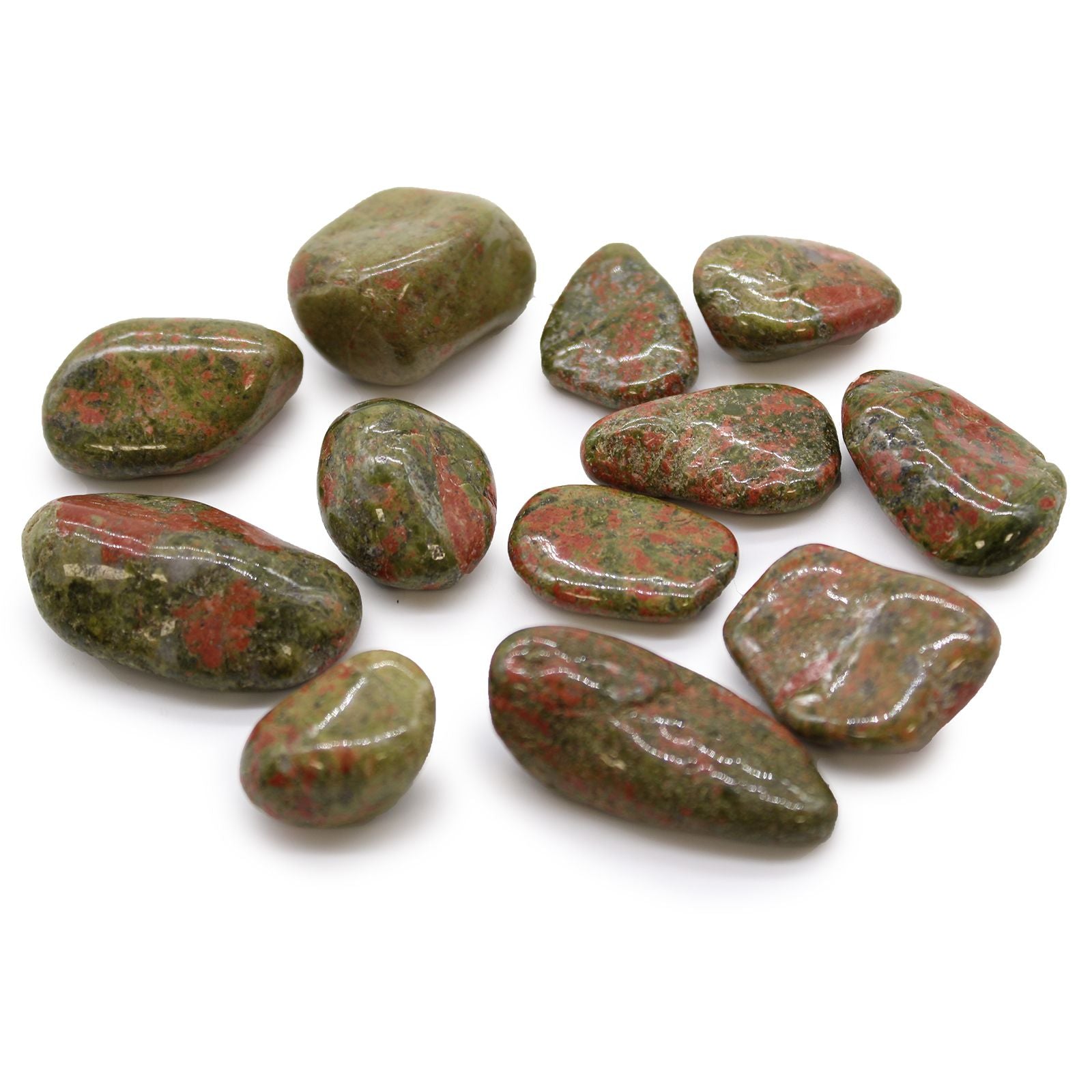 Pietre Burattate Africane Medie -  Unakite 12pezzi