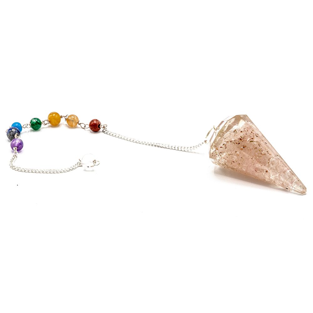Pendolo Orgonite Quarzo Rosa Chakra