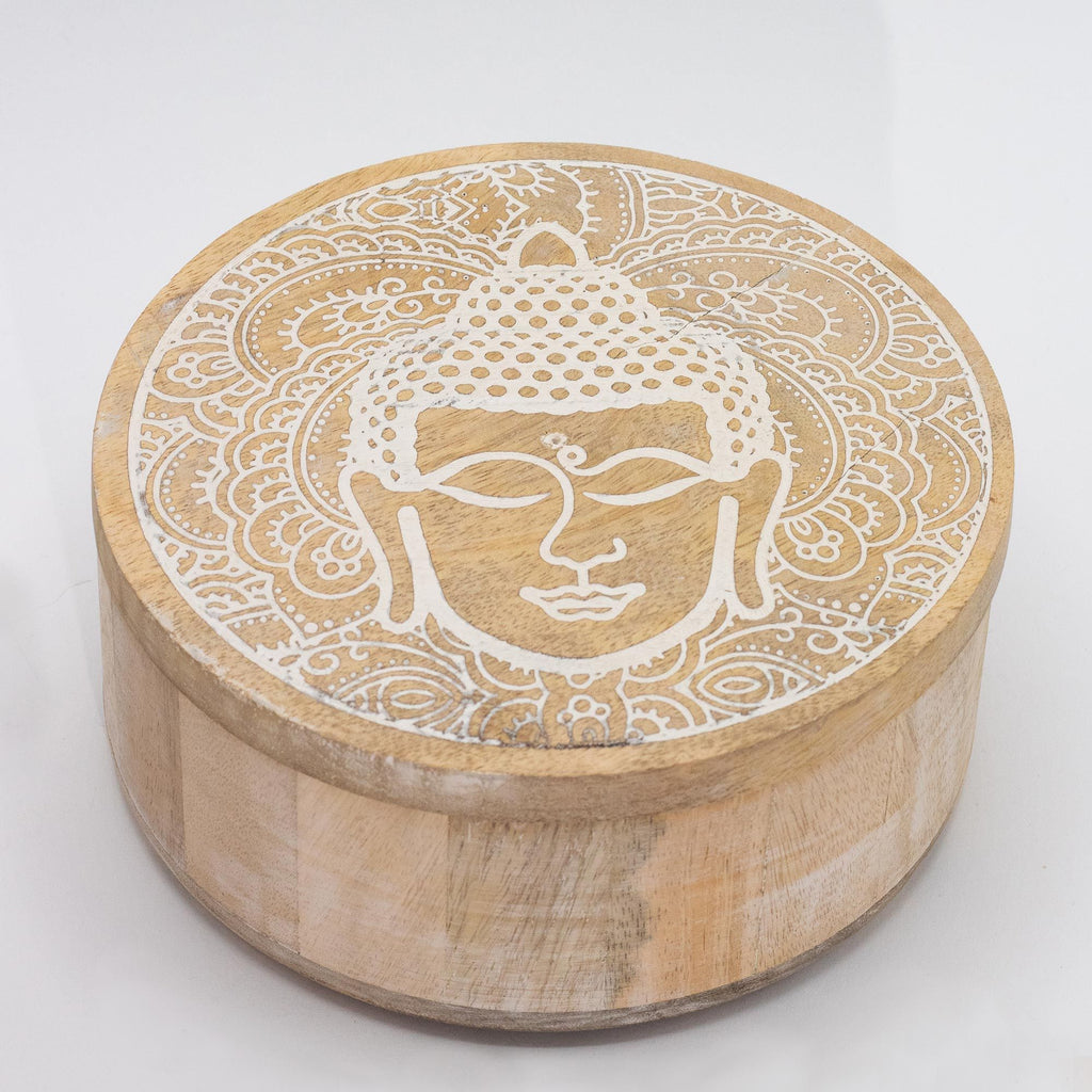 Scatola Grande 17,5x7,5cm - Viso Buddha Bianco