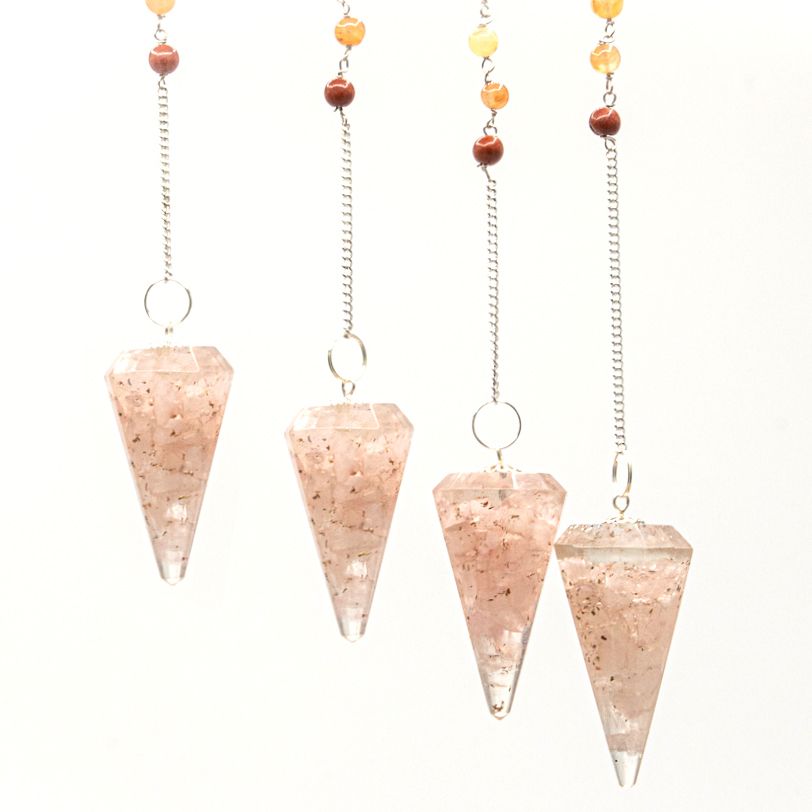 Pendolo Orgonite Quarzo Rosa Chakra