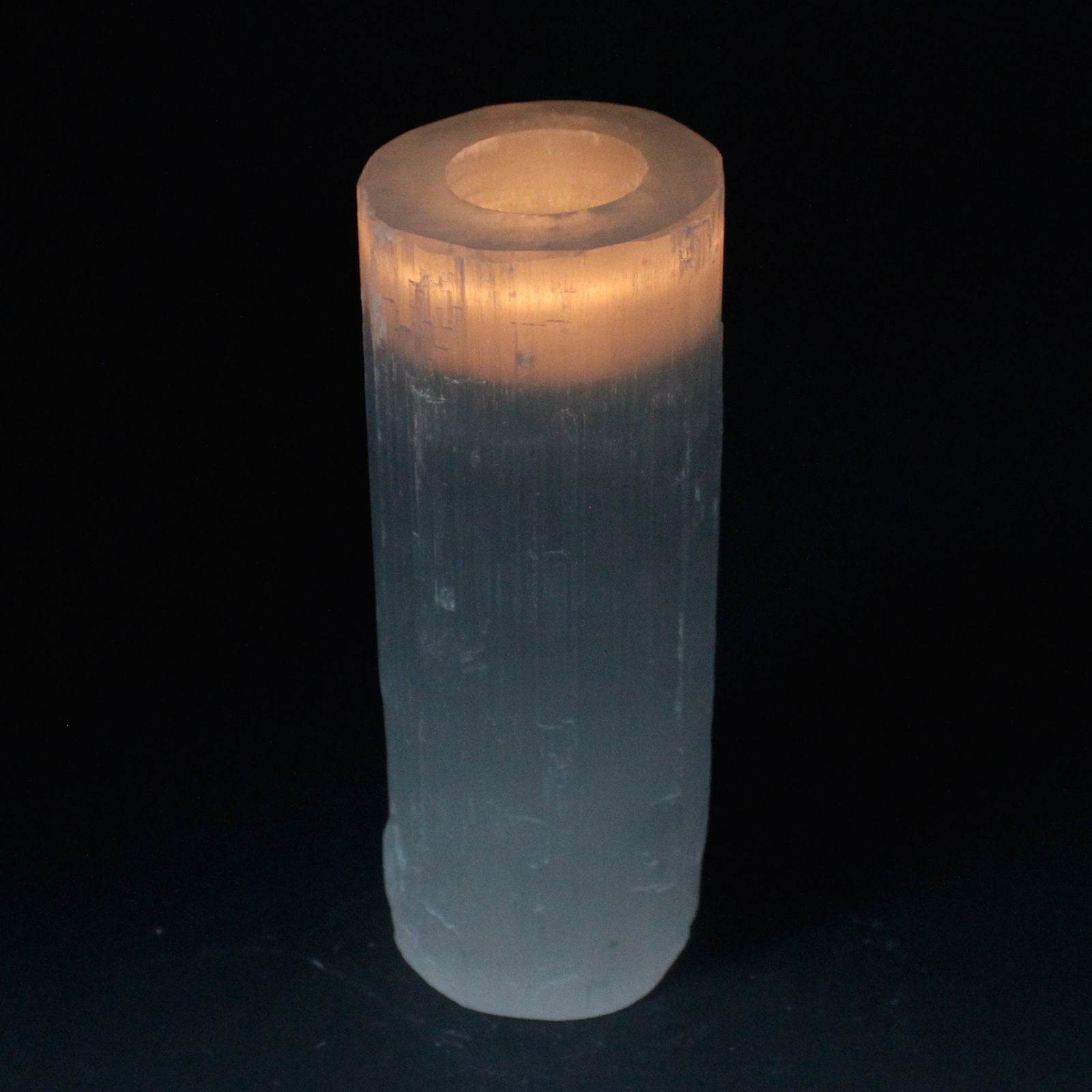 Portacandele Cilindrico in Selenite 20 cm