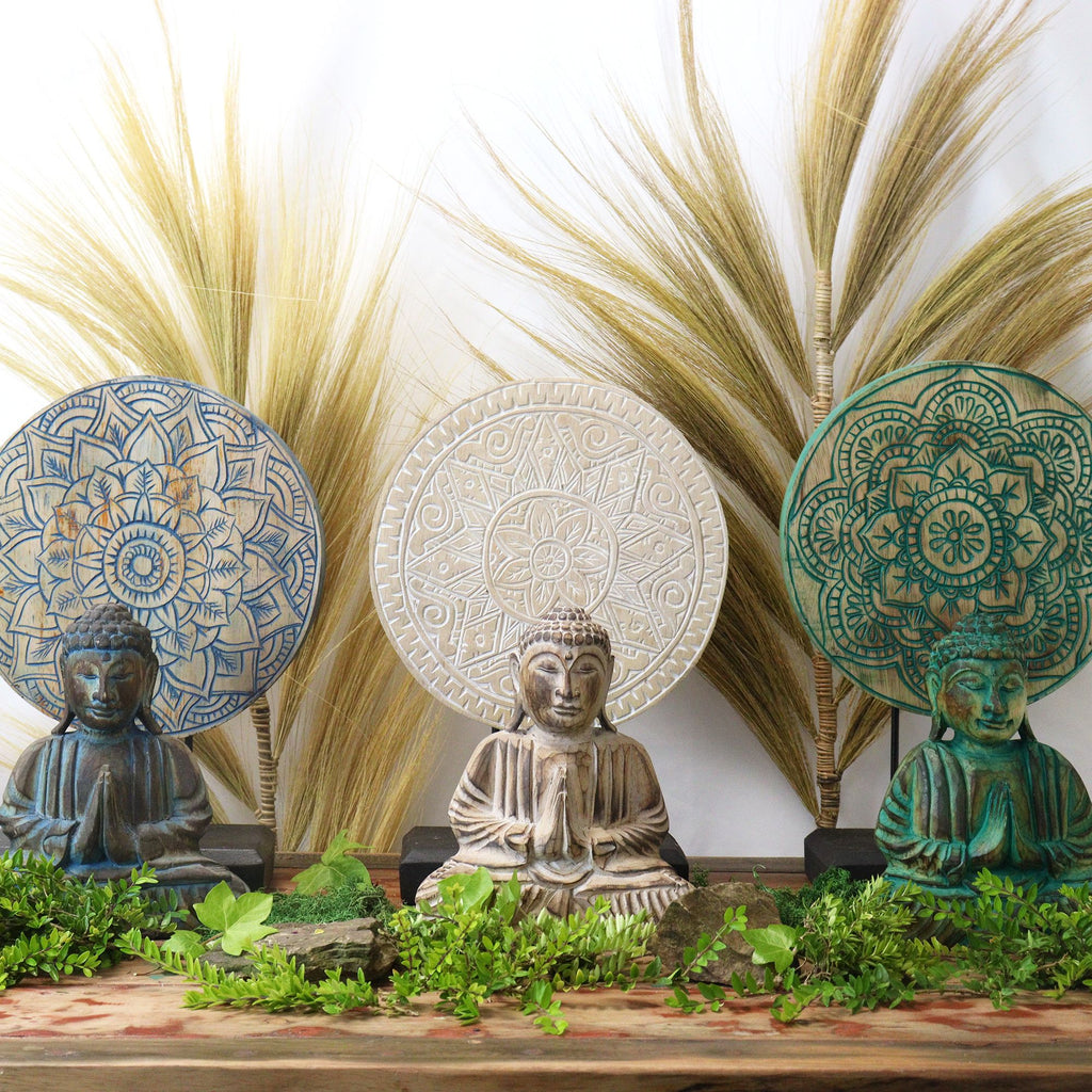 Set Buddha Feng Shui Mandala Fiore Blu