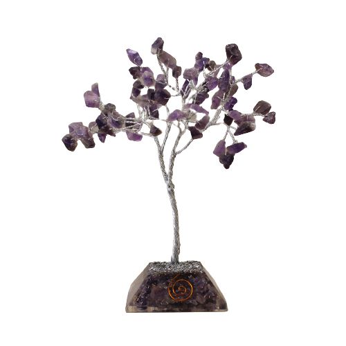 Albero di Pietre con Base Orgonite - Ametista 80 Pietre
