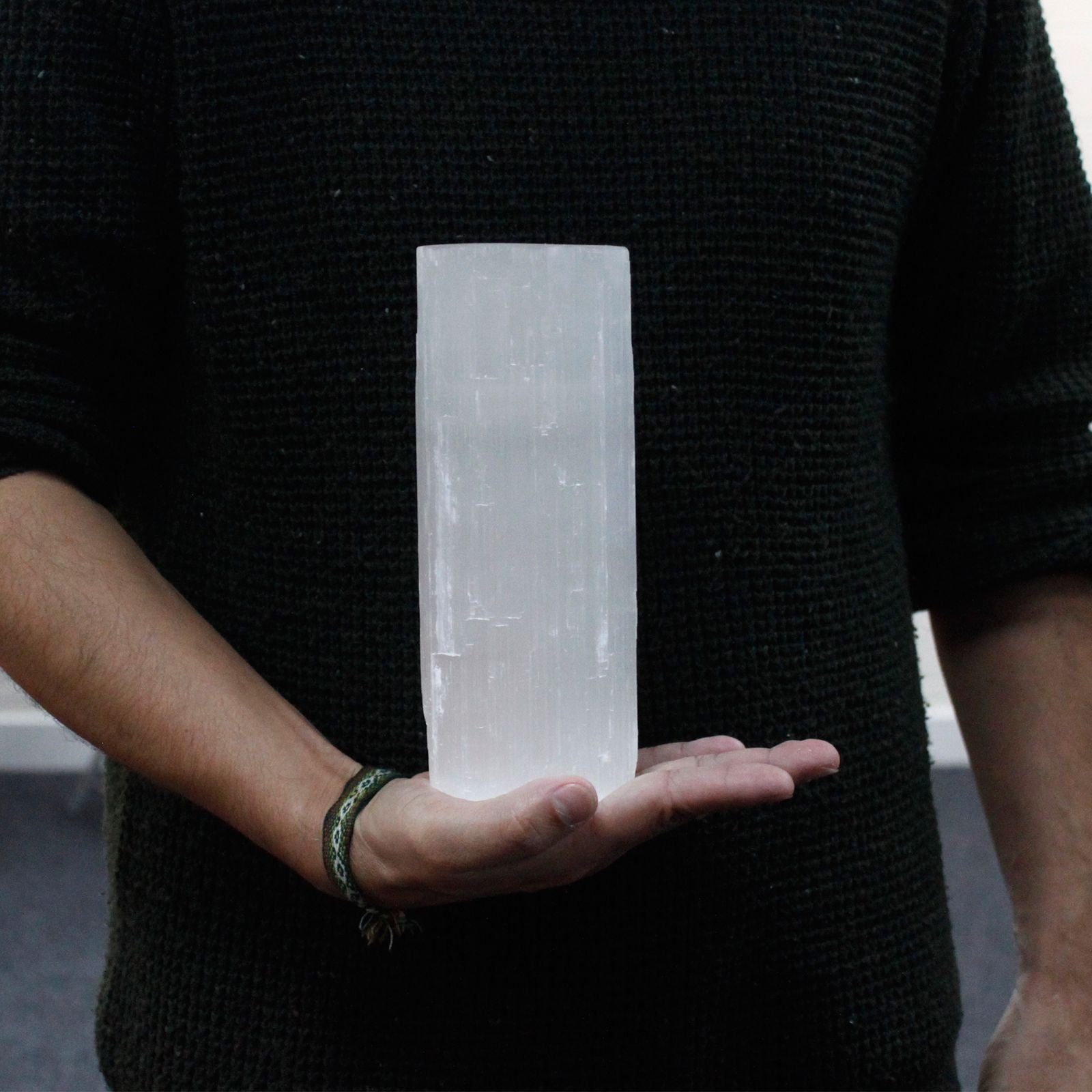 Portacandele Cilindrico in Selenite 20 cm