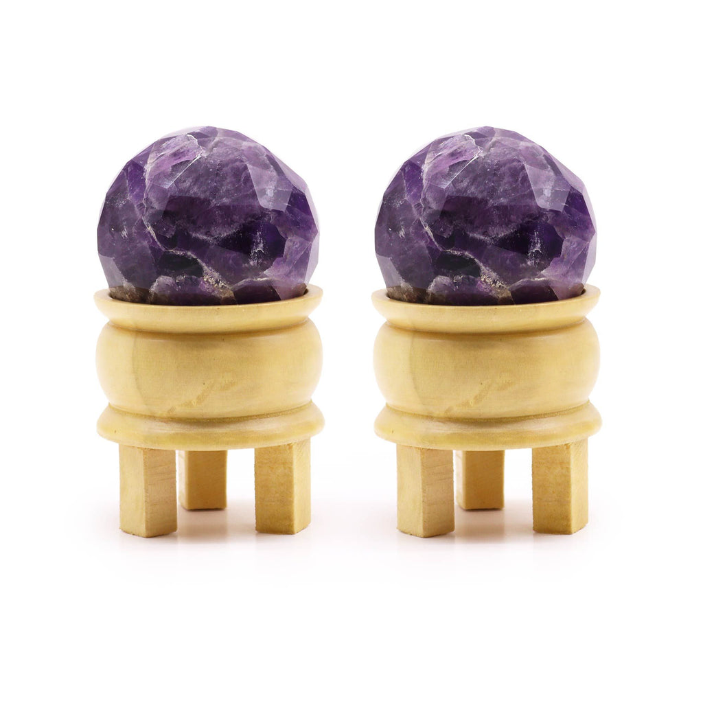 Sfera sfaccettata  con supporto - Ametista