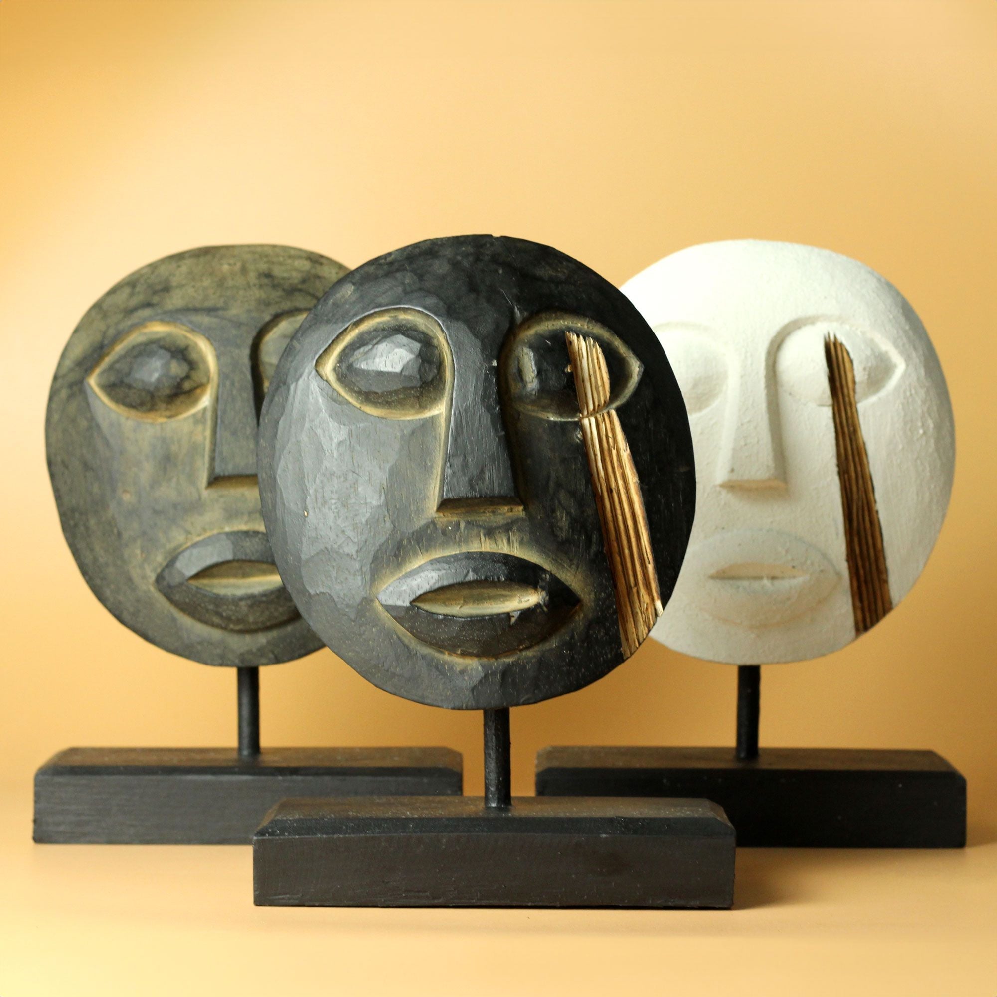 Maschera Decorativa Tribale Timor - Antico 27x20cm